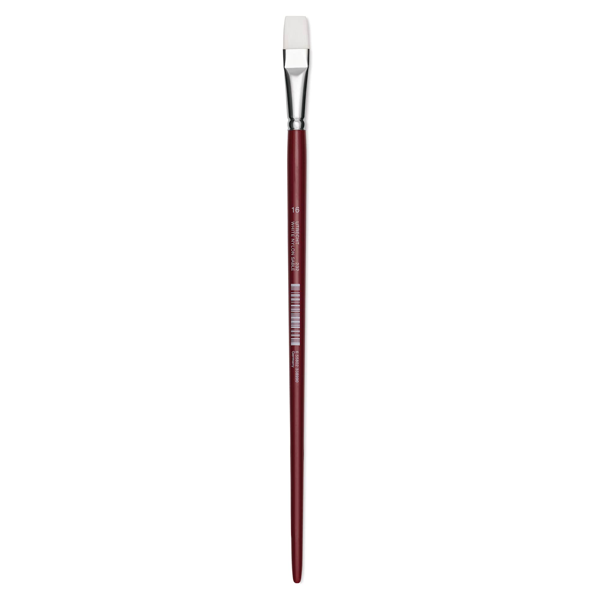 Utrecht Series 232 Synthetic White Nylon Sable Brush - Bright, Size 16