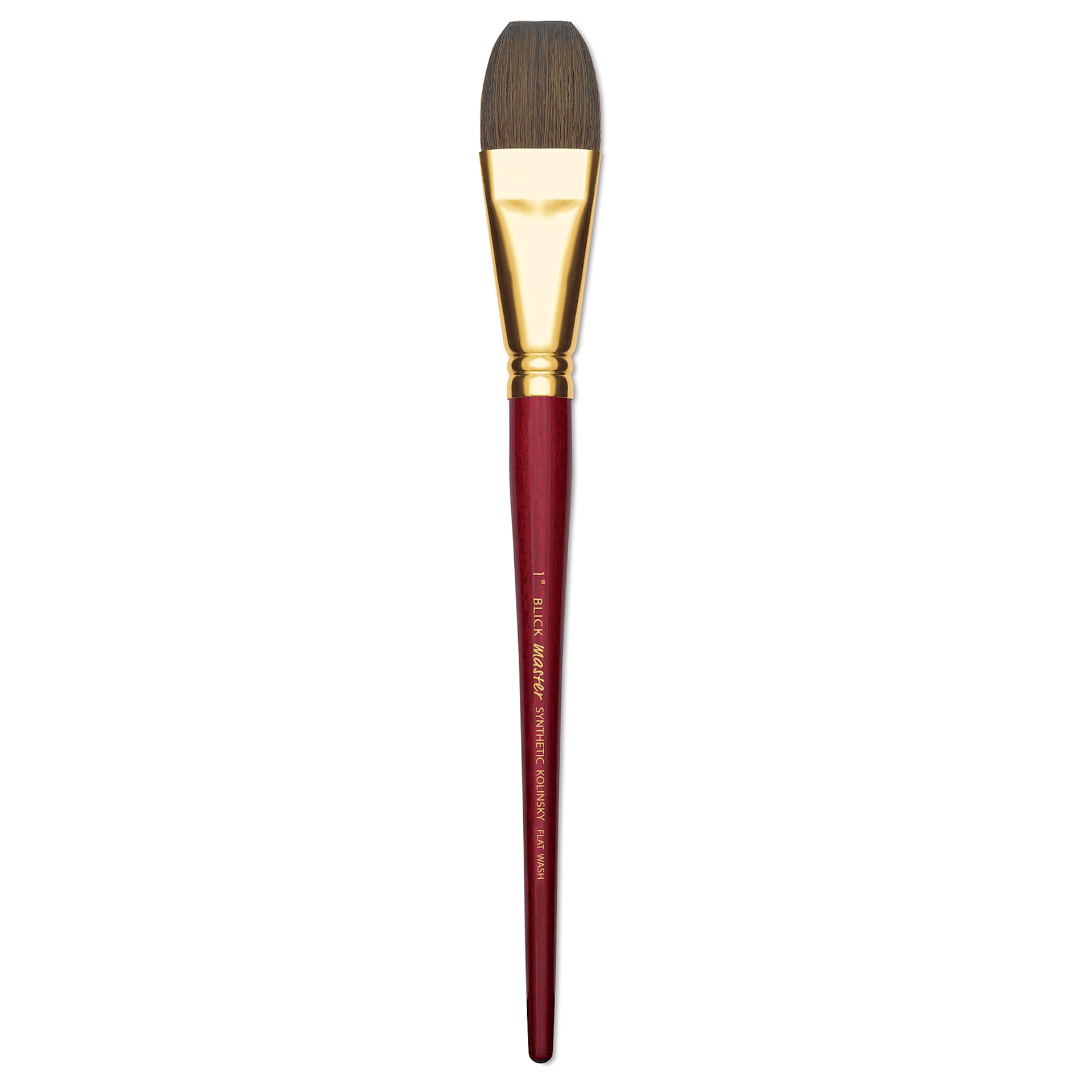 Blick Master Synthetic Kolinsky Brush - Short Handle, Flat Wash, Size 1"