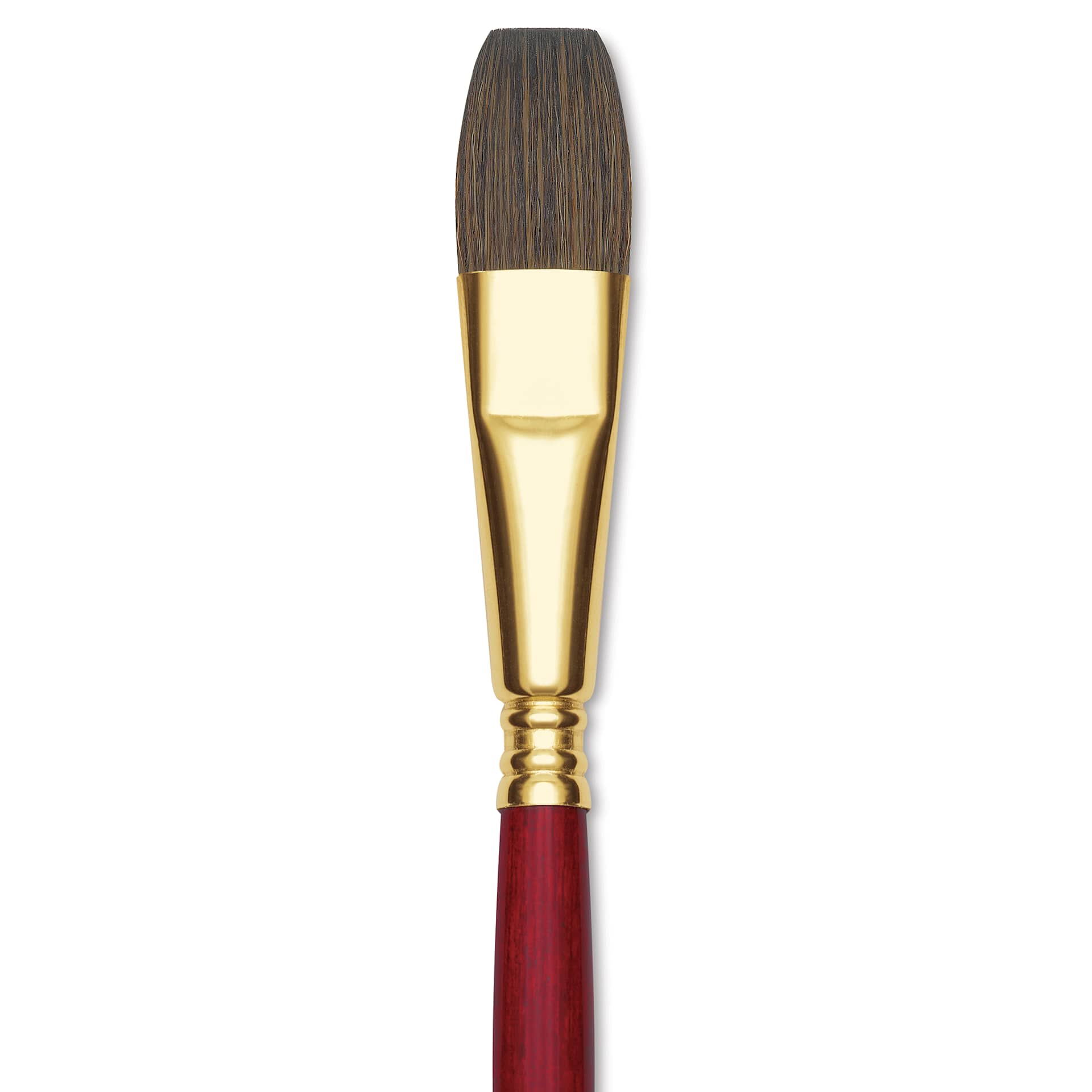 Blick Master Synthetic Kolinsky Brush - Short Handle, Flat Wash, Size 1/2", close-up