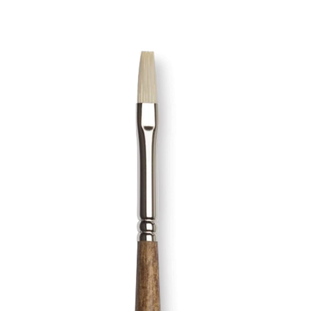 Winsor & Newton Artists' Oil Synthetic Hog Brush - Flat, Size 1, Long Handle (close-up)