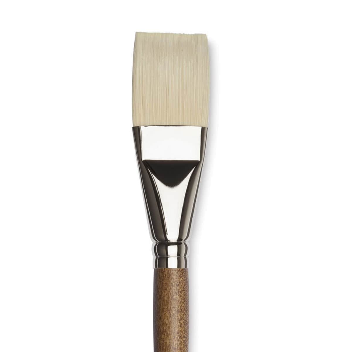 Winsor & Newton Artists' Oil Synthetic Hog Brush - Flat, Size 16, Long Handle (close-up)