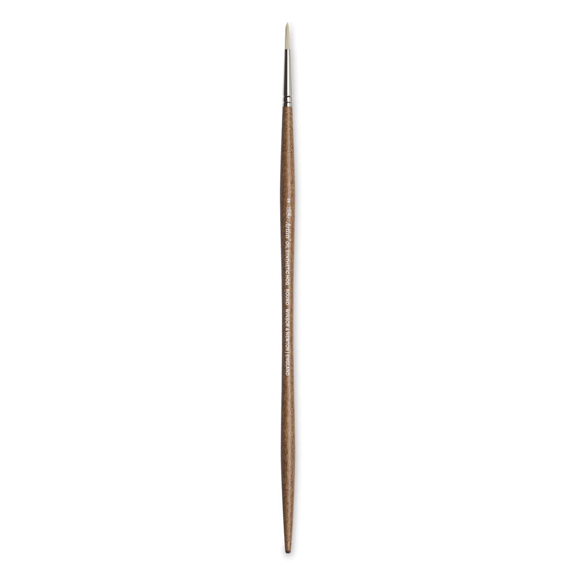 Winsor & Newton Artists' Oil Synthetic Hog Brush - Round, Size 2, Long Handle (full length)