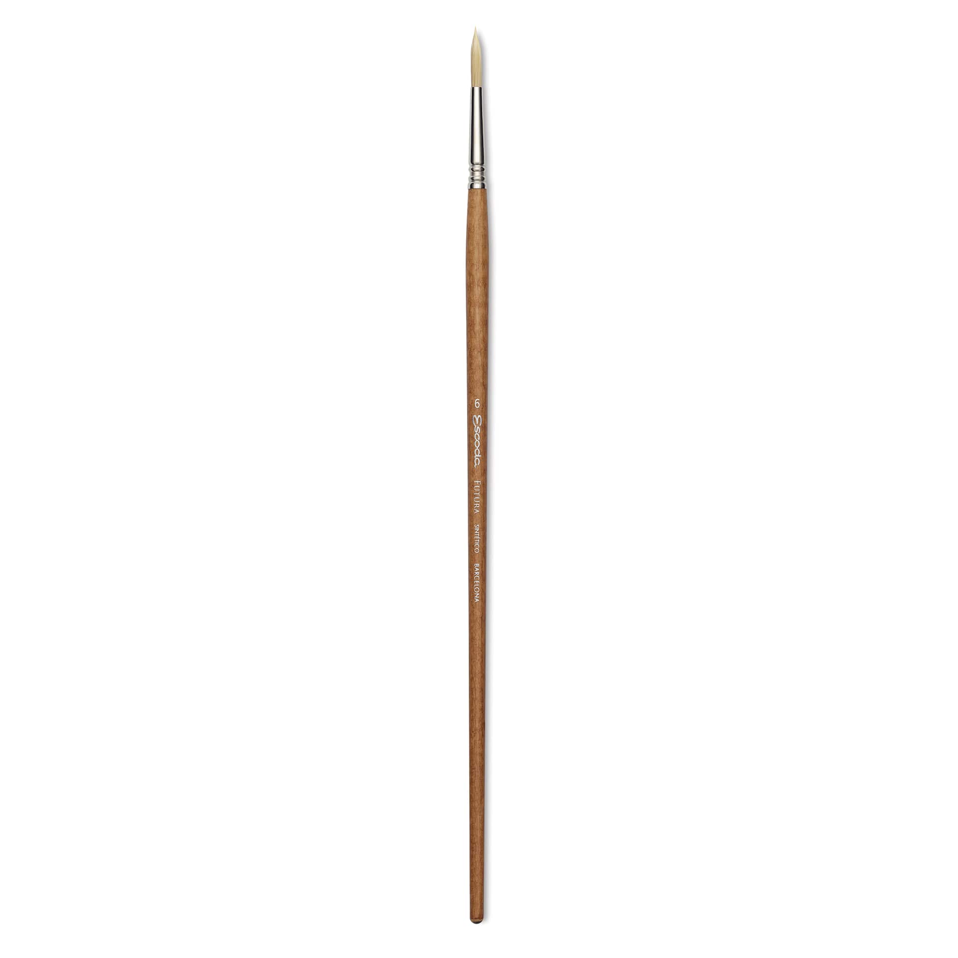 Escoda Futura Synthetic Bristle Brush - Series 5400, Round, Size 6, Long Handle