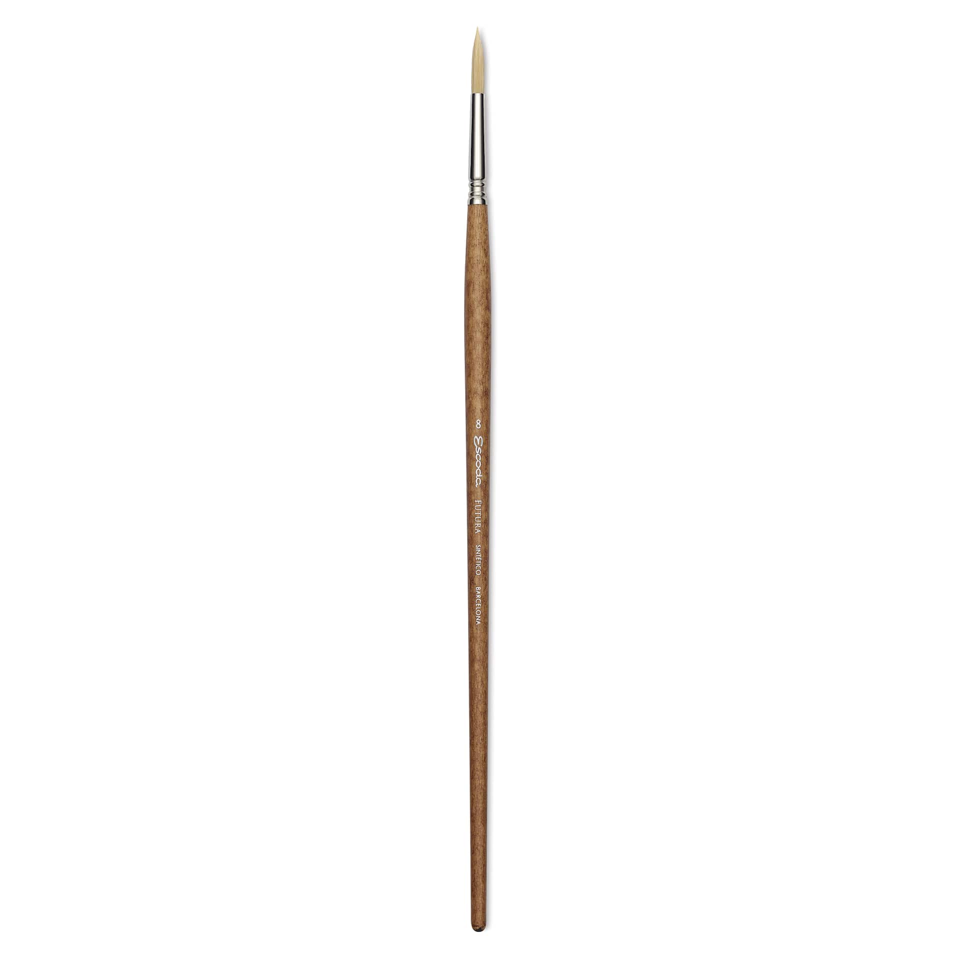 Escoda Futura Synthetic Bristle Brush - Series 5400, Round, Size 8, Long Handle
