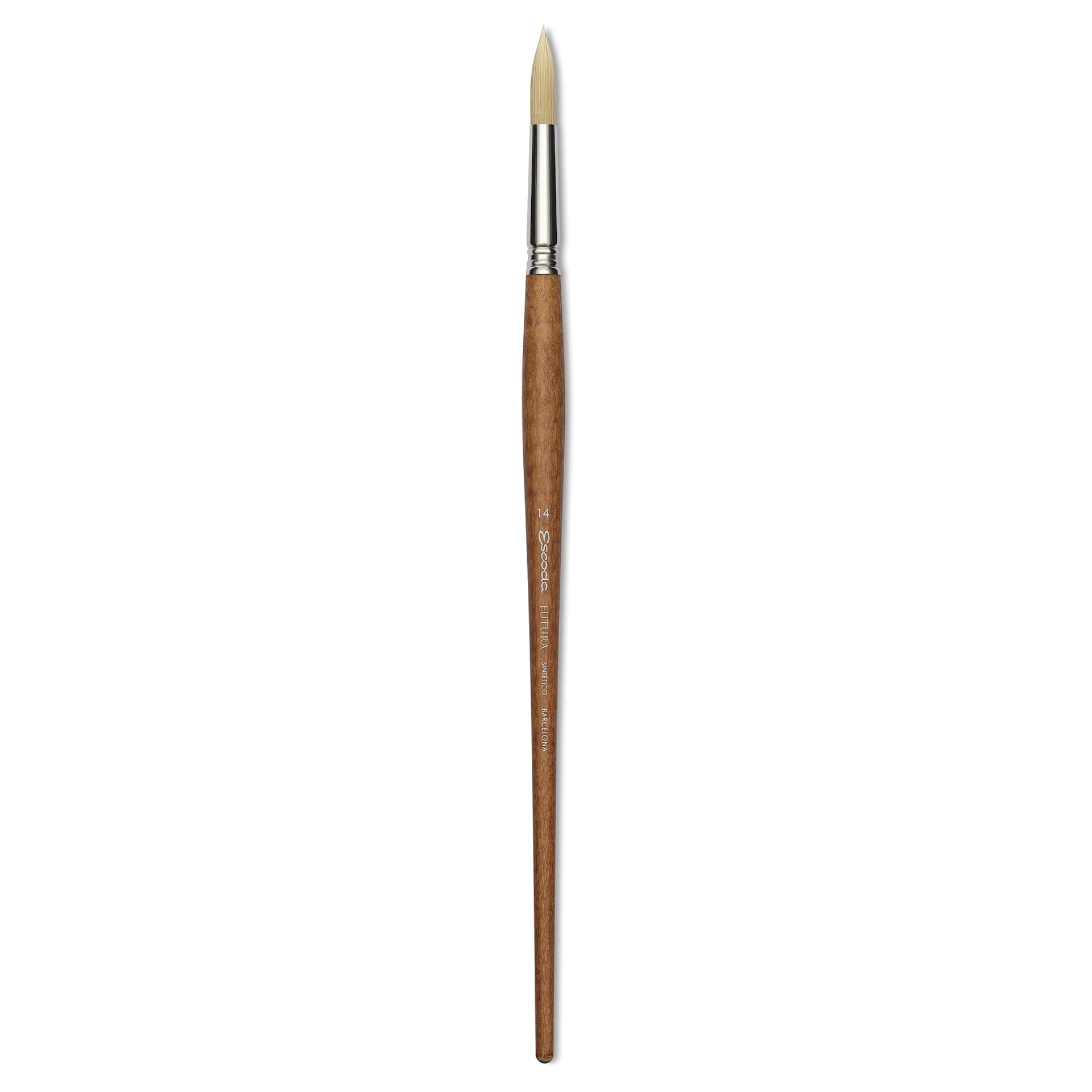 Escoda Futura Synthetic Bristle Brush - Series 5400, Round, Size 14, Long Handle