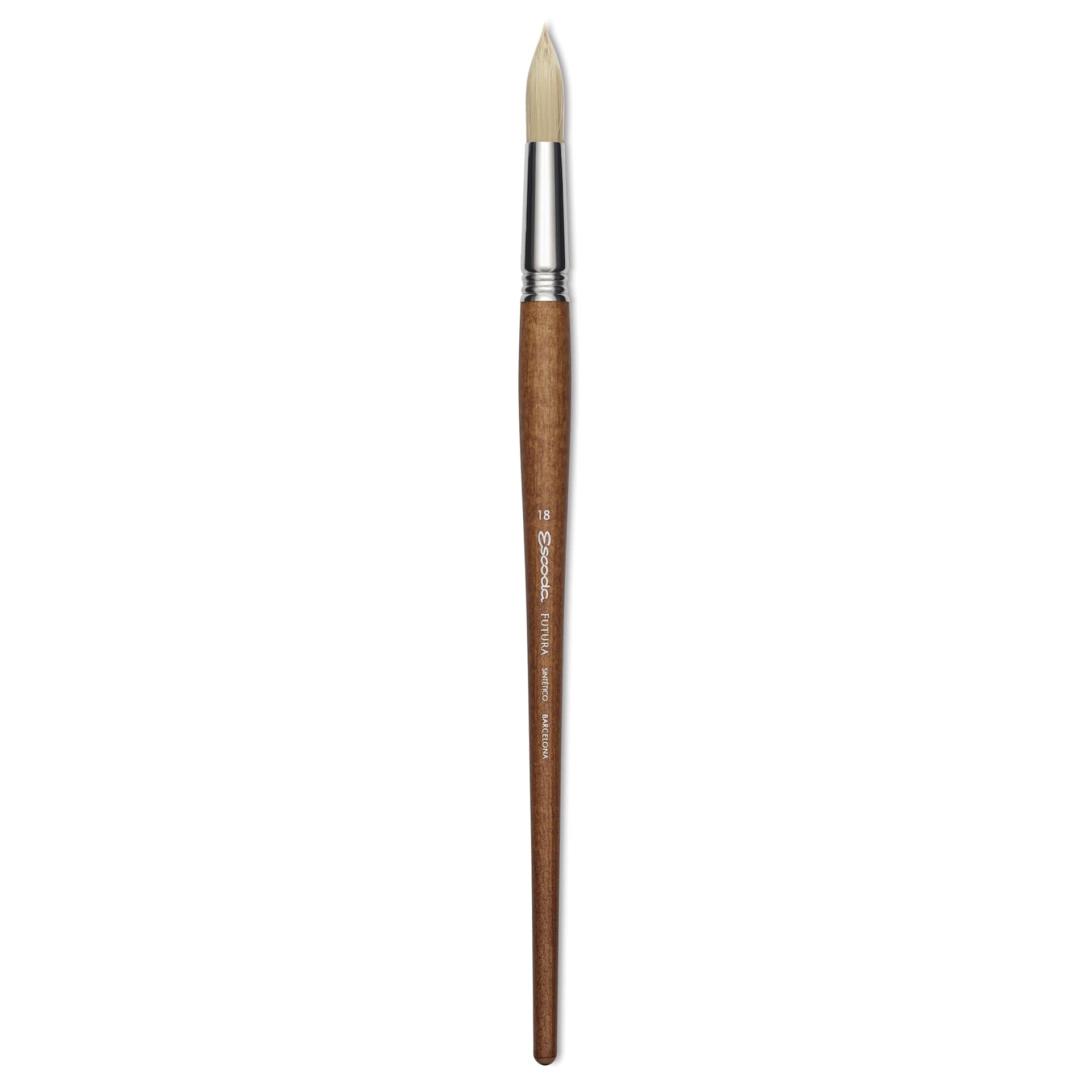 Escoda Futura Synthetic Bristle Brush - Series 5400, Round, Size 18, Long Handle