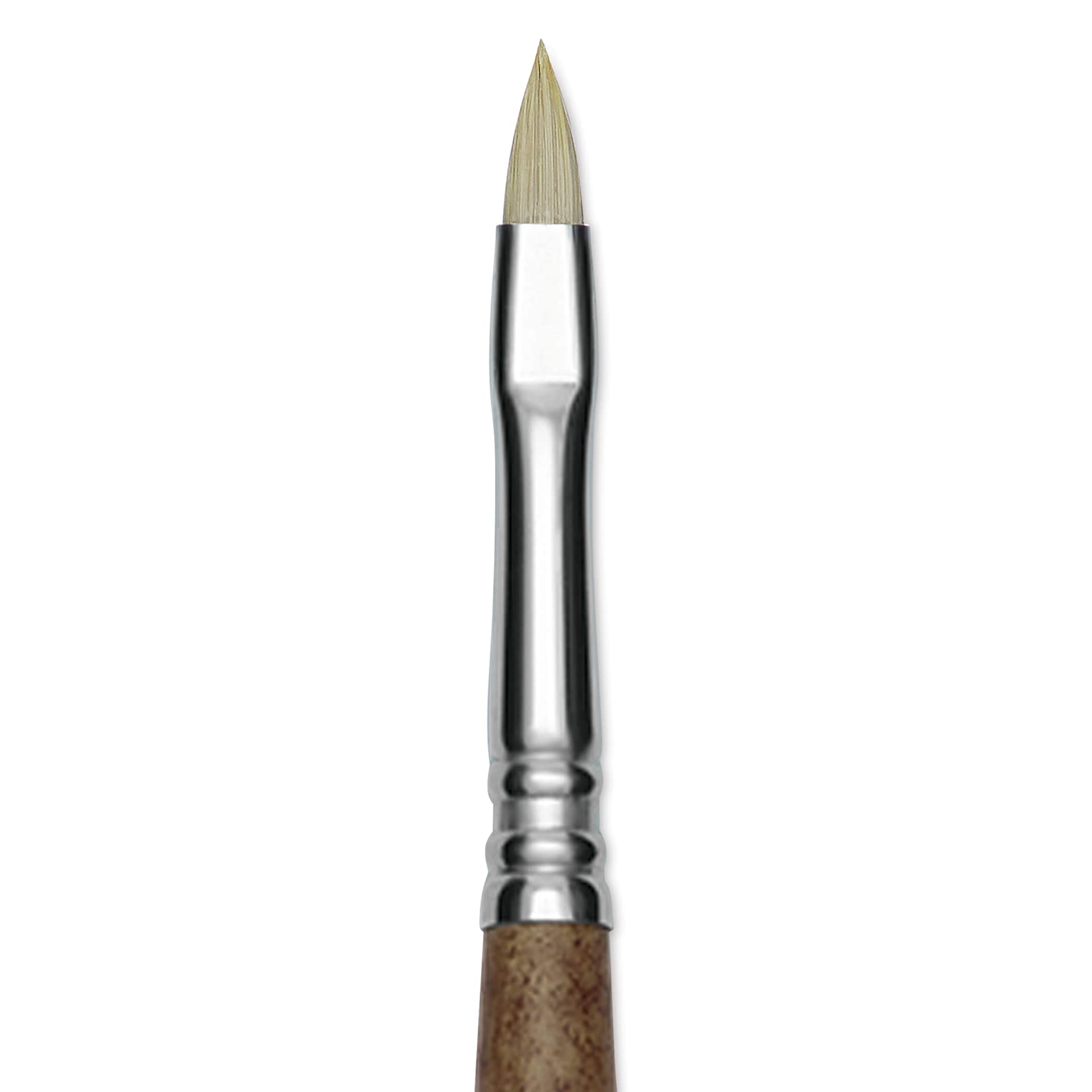 Escoda Futura Synthetic Bristle Brush - Series 5410, Short Filbert, Size 4, Long Handle, close-up