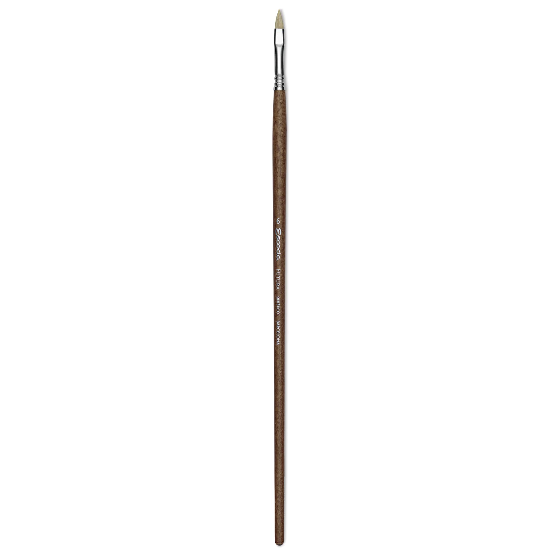 Escoda Futura Synthetic Bristle Brush - Series 5410, Short Filbert, Size 6, Long Handle