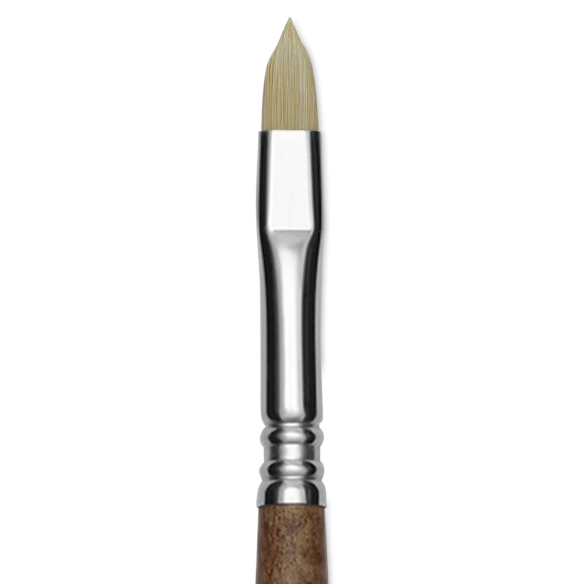 Escoda Futura Synthetic Bristle Brush - Series 5410, Short Filbert, Size 8, Long Handle, close-up