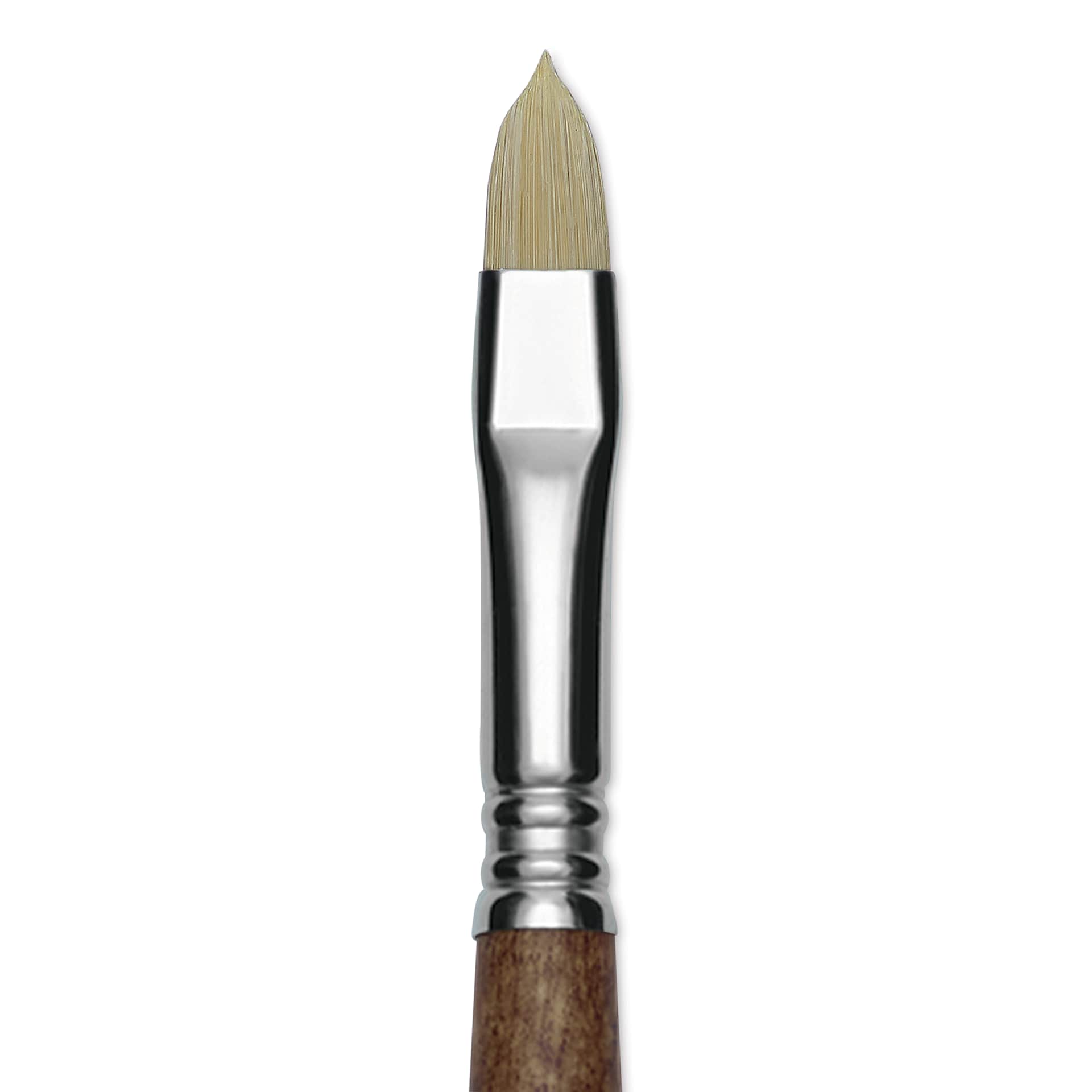 Escoda Futura Synthetic Bristle Brush - Series 5410, Short Filbert, Size 10, Long Handle, close-up