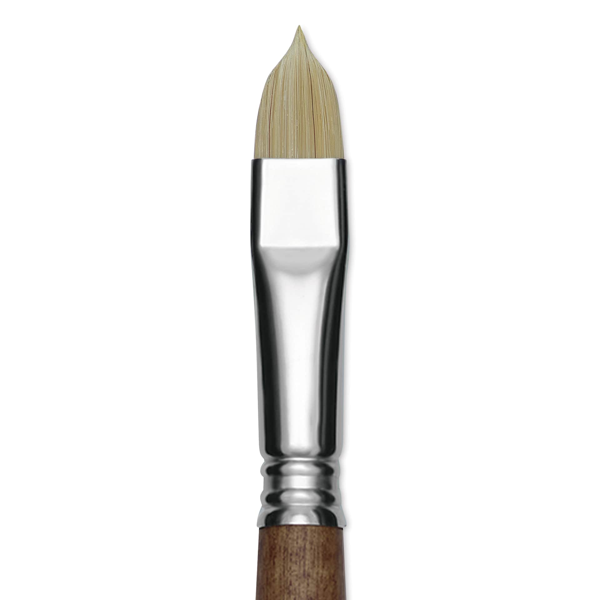 Escoda Futura Synthetic Bristle Brush - Series 5410, Short Filbert, Size 14, Long Handle, close-up