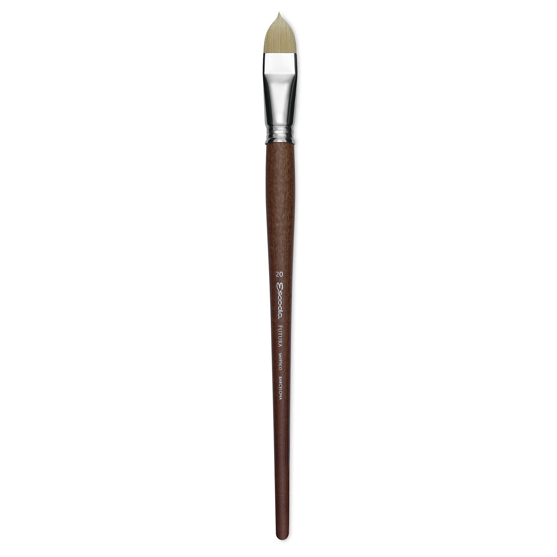 Escoda Futura Synthetic Bristle Brush - Series 5410, Short Filbert, Size 20, Long Handle