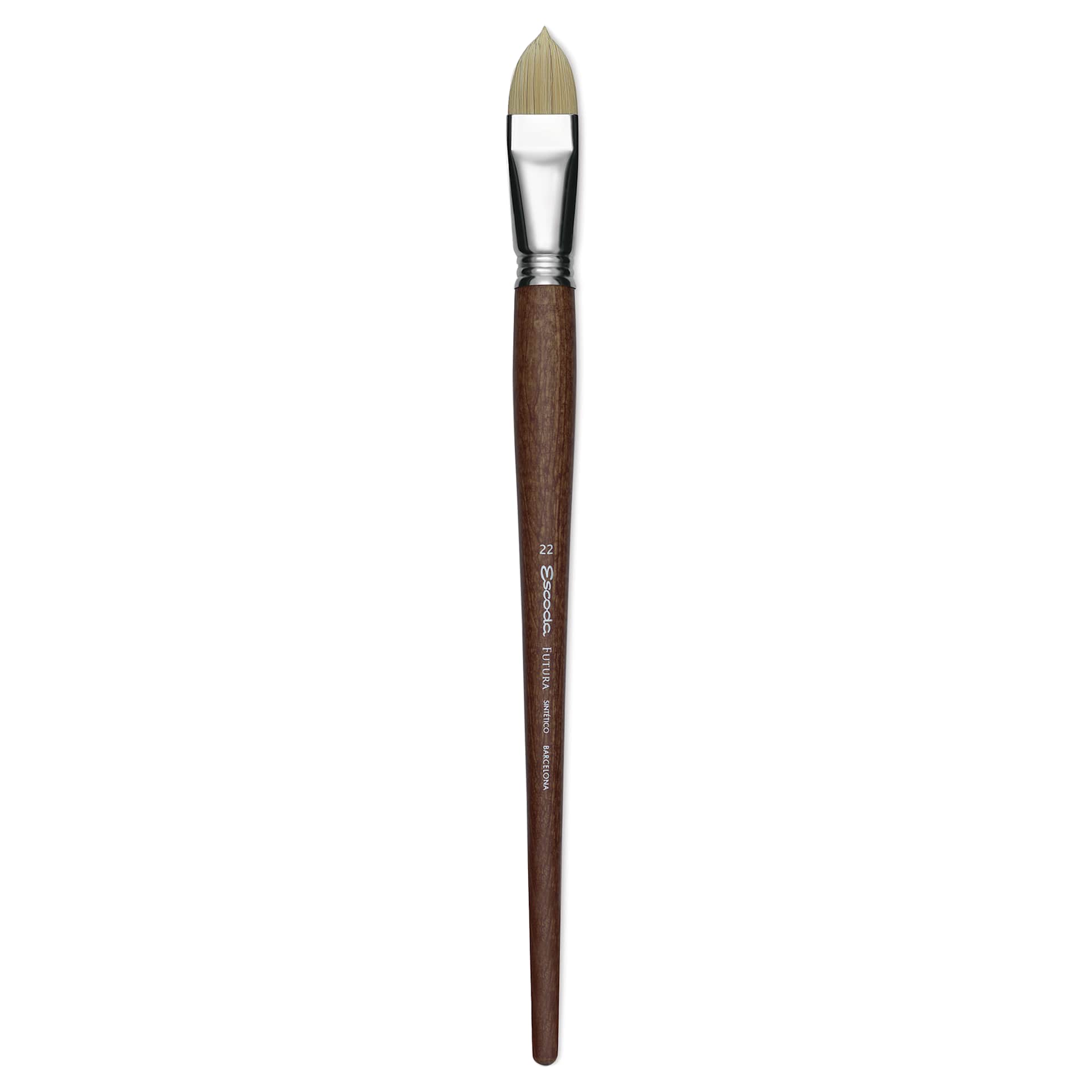 Escoda Futura Synthetic Bristle Brush - Series 5410, Short Filbert, Size 22, Long Handle