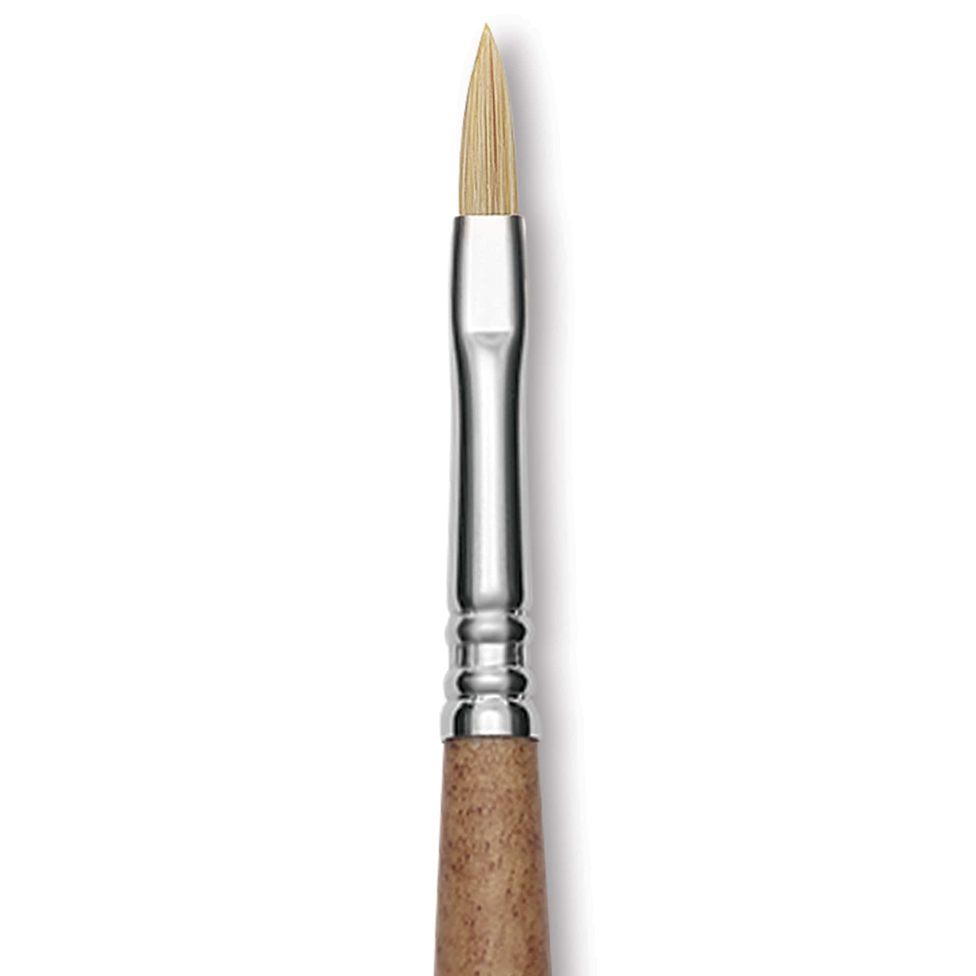 Escoda Futura Synthetic Bristle Brush - Series 5414, Filbert, Size 4, Long Handle, close-up