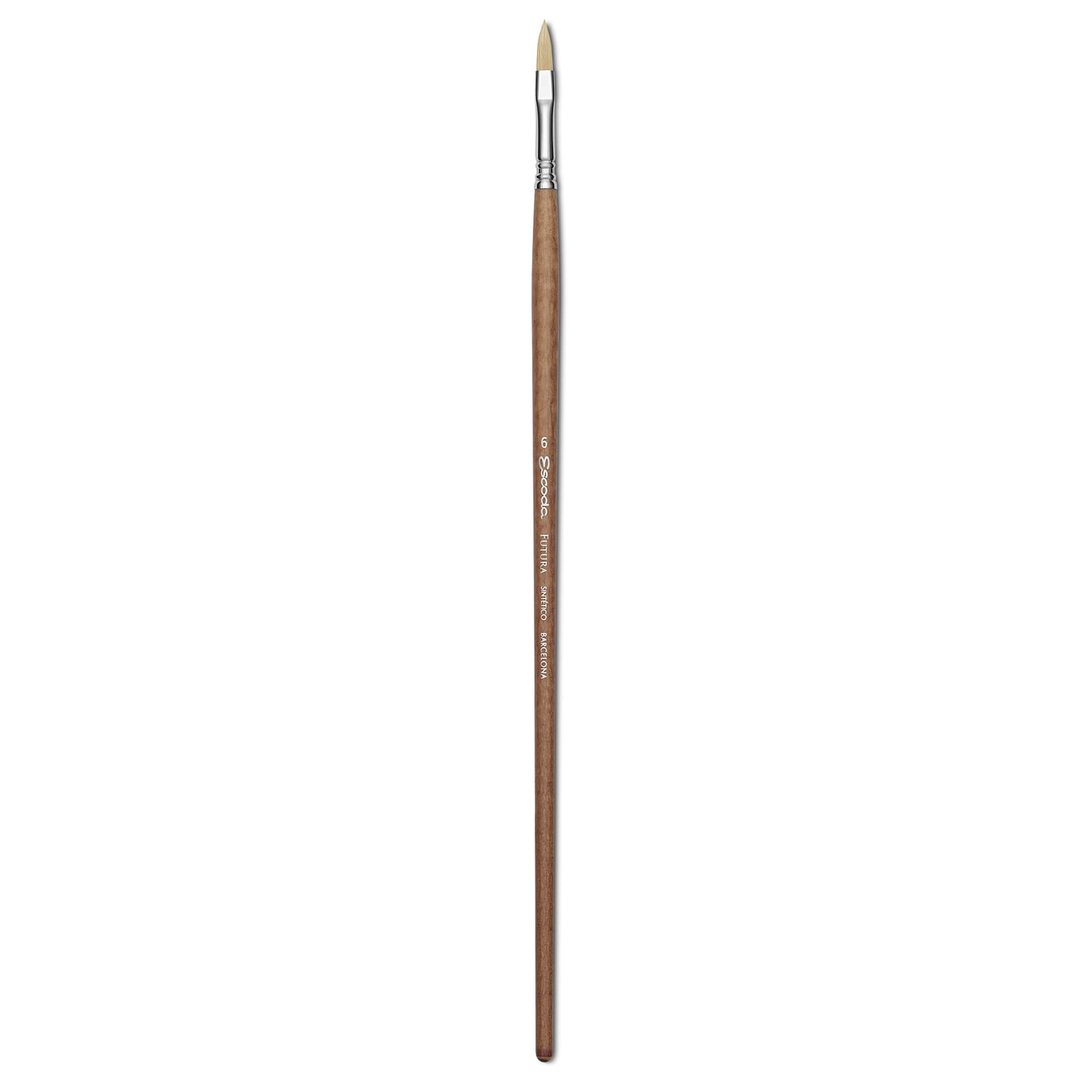Escoda Futura Synthetic Bristle Brush - Series 5414, Filbert, Size 6, Long Handle