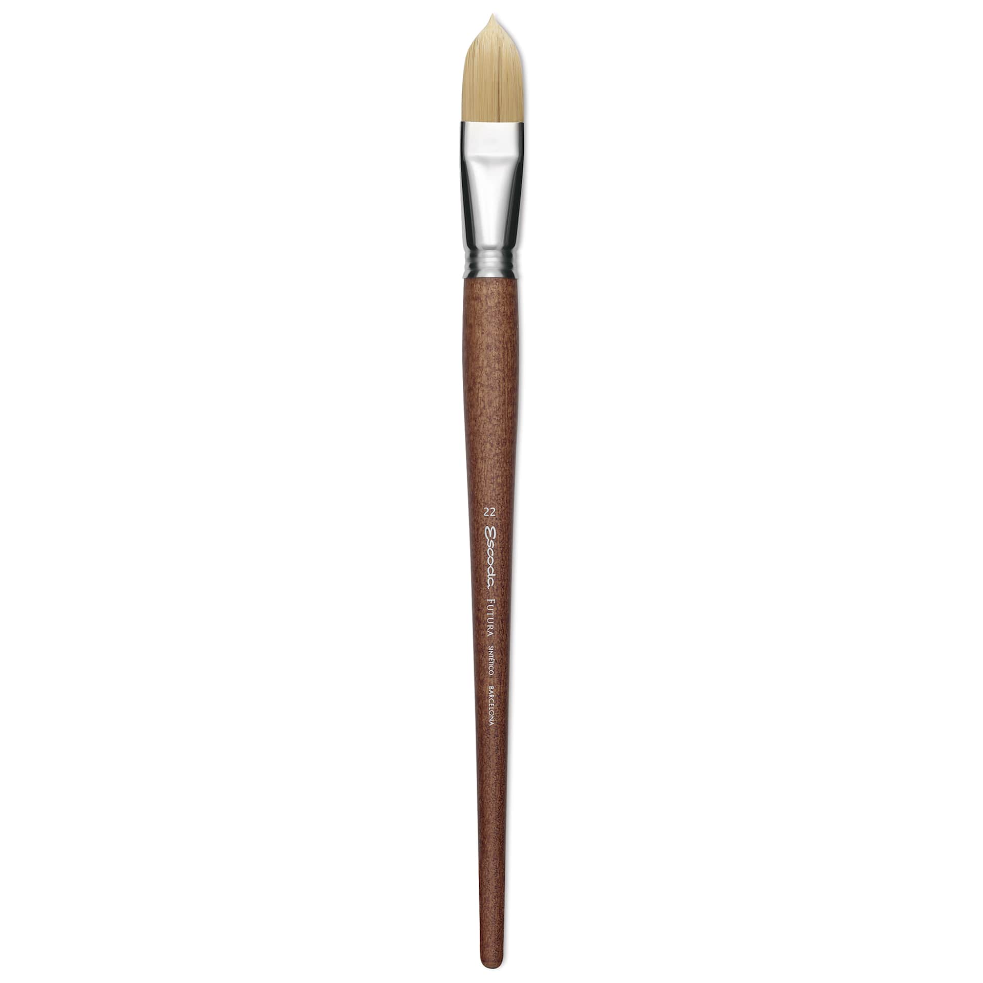 Escoda Futura Synthetic Bristle Brush - Series 5414, Filbert, Size 22, Long Handle