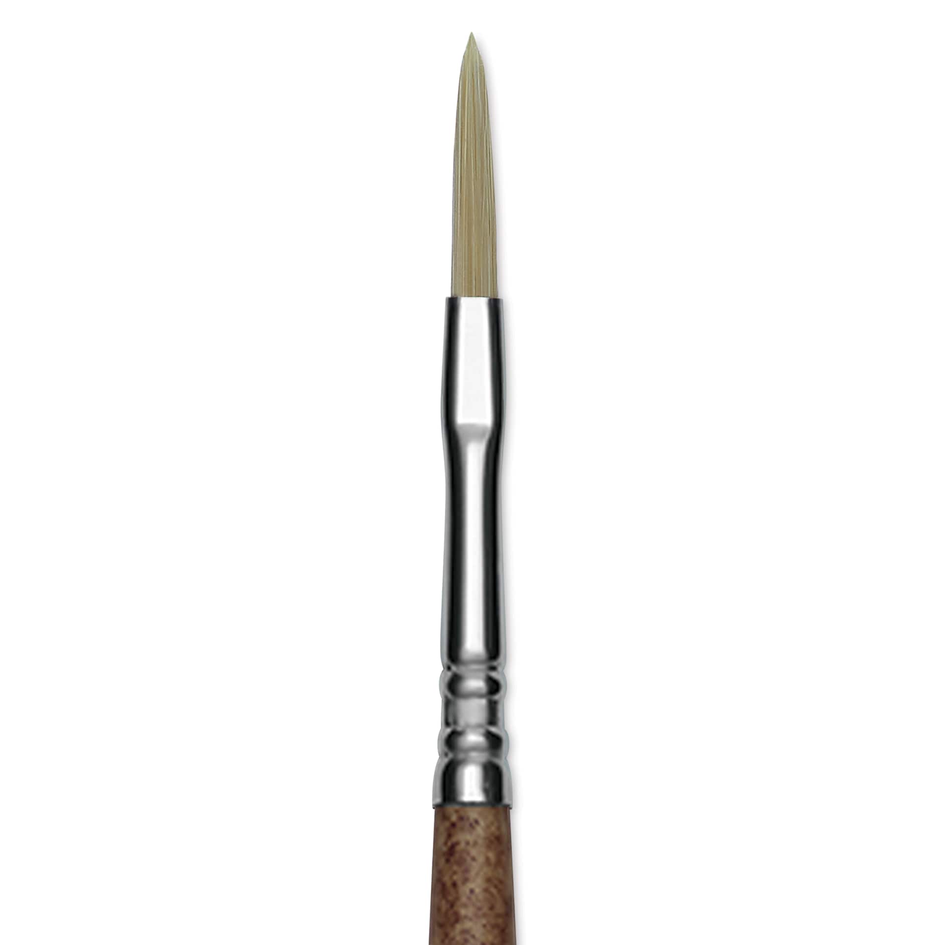 Escoda Futura Synthetic Bristle Brush - Series 5418, Long Filbert, Size 2, Long Handle, close-up
