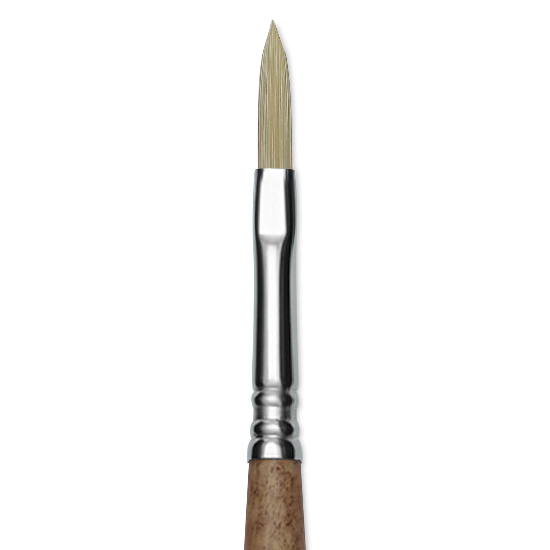 Escoda Futura Synthetic Bristle Brush - Series 5418, Long Filbert, Size 4, Long Handle, close-up