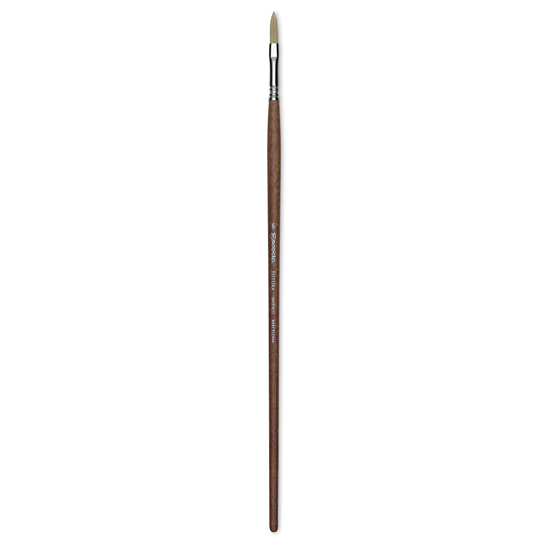 Escoda Futura Synthetic Bristle Brush - Series 5418, Long Filbert, Size 6, Long Handle