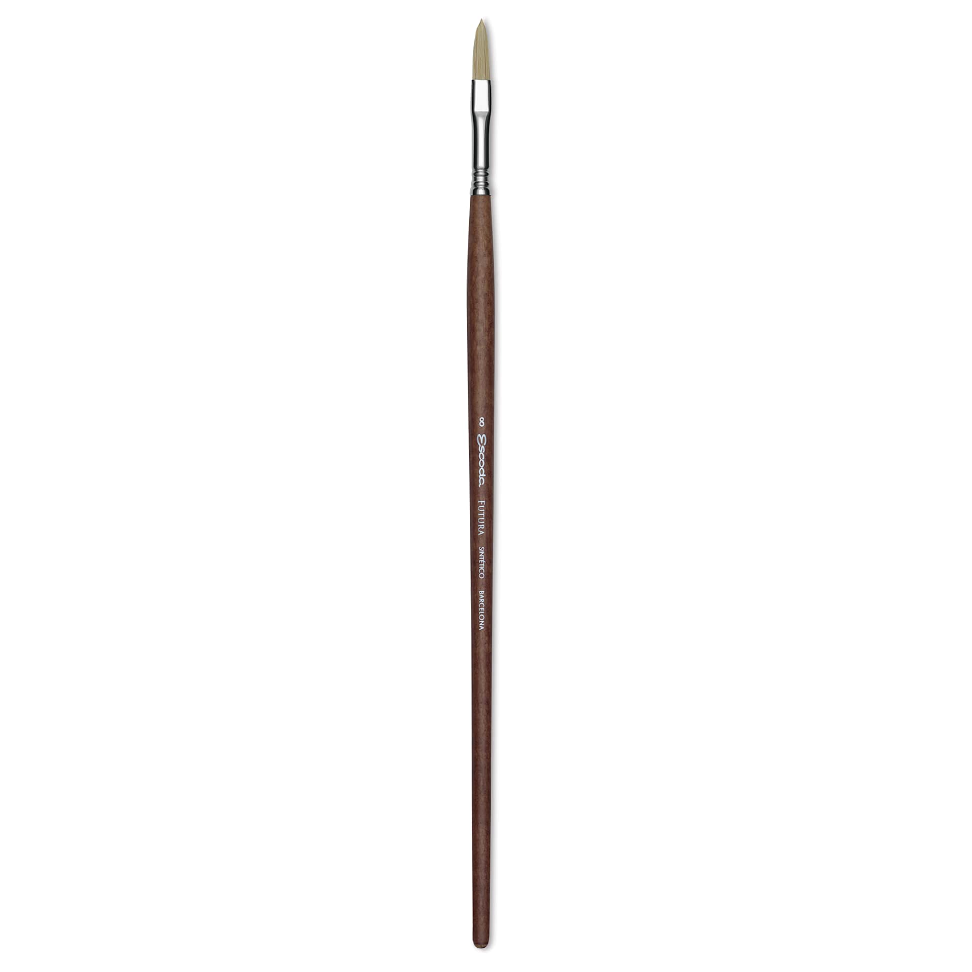Escoda Futura Synthetic Bristle Brush - Series 5418, Long Filbert, Size 8, Long Handle