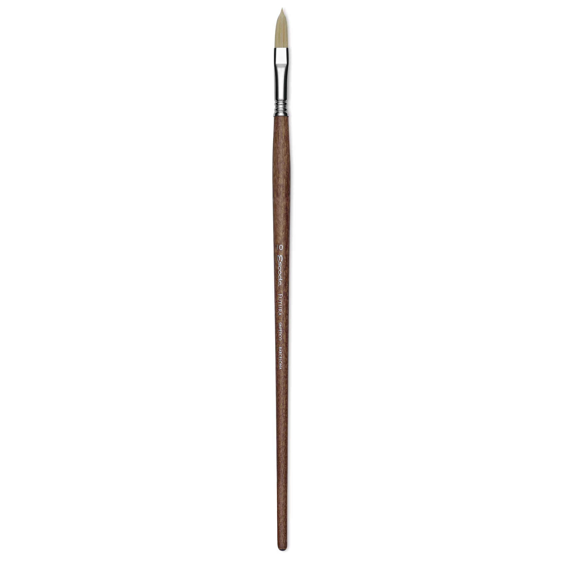 Escoda Futura Synthetic Bristle Brush - Series 5418, Long Filbert, Size 10, Long Handle