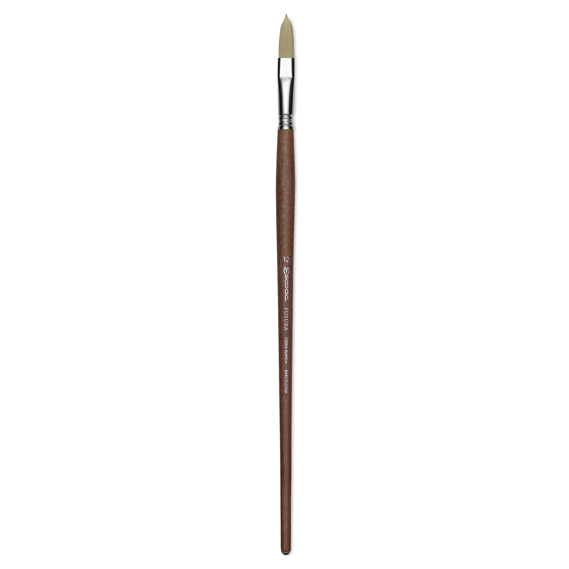 Escoda Futura Synthetic Bristle Brush - Series 5418, Long Filbert, Size 12, Long Handle