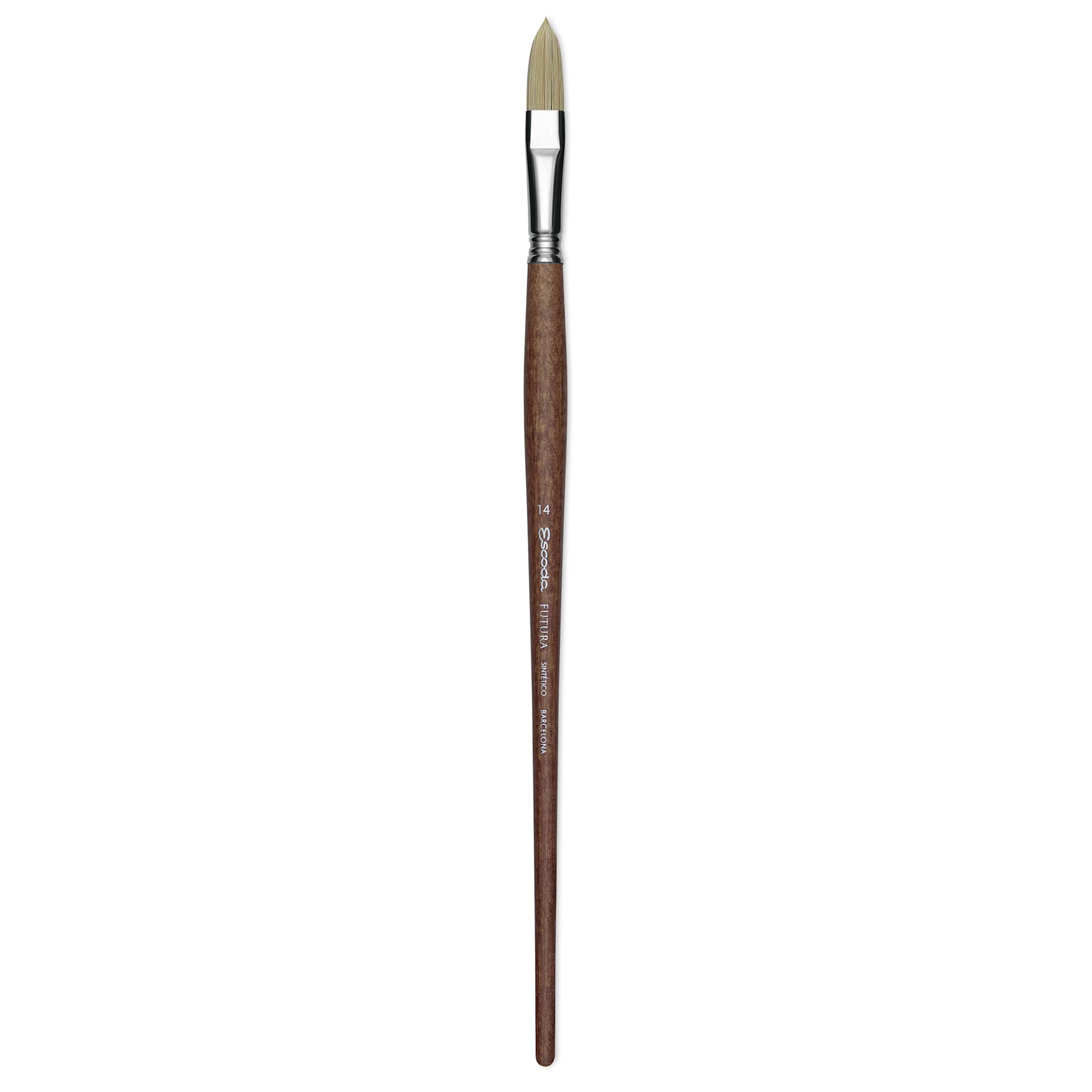 Escoda Futura Synthetic Bristle Brush - Series 5418, Long Filbert, Size 14, Long Handle