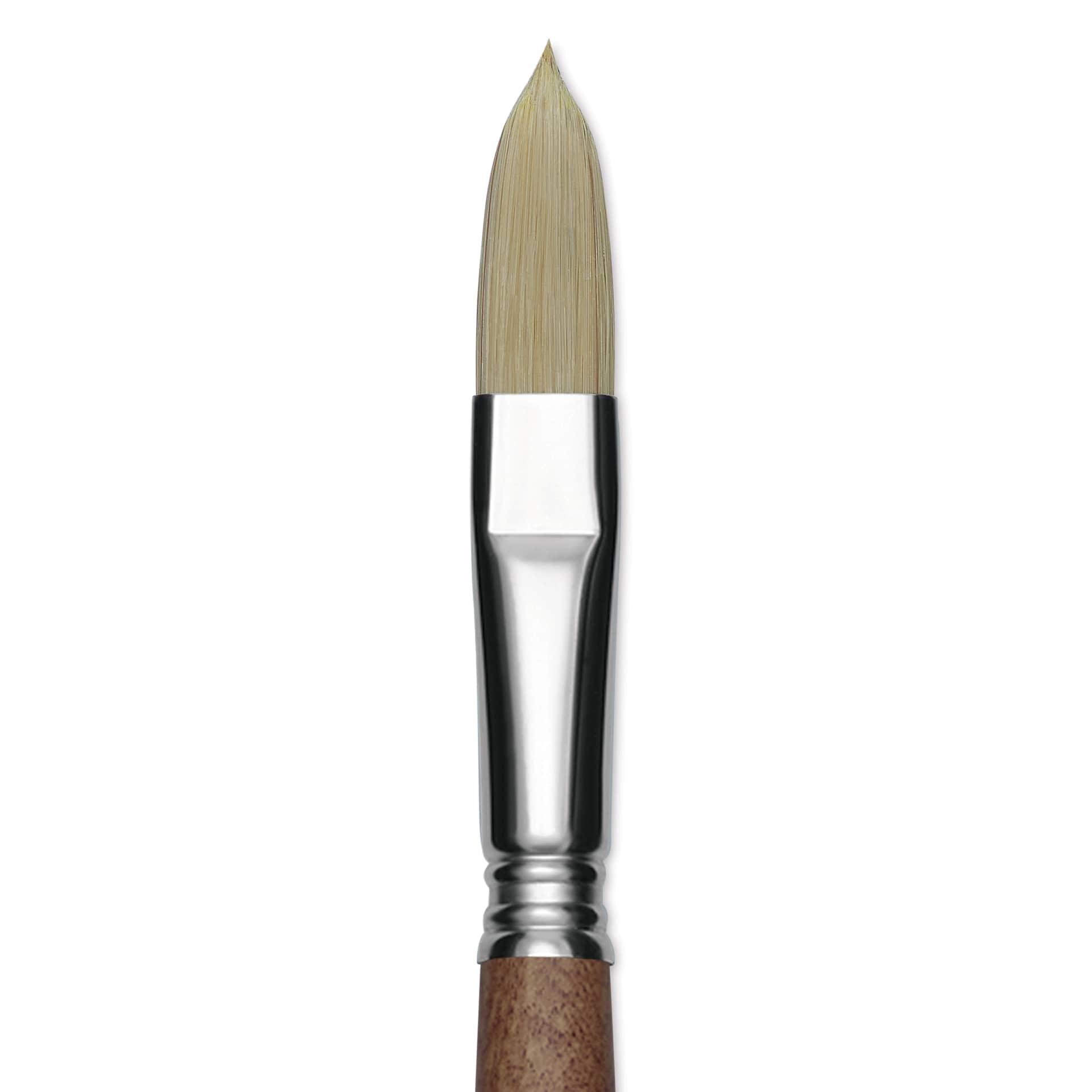 Escoda Futura Synthetic Bristle Brush - Series 5418, Long Filbert, Size 14, Long Handle, close-up