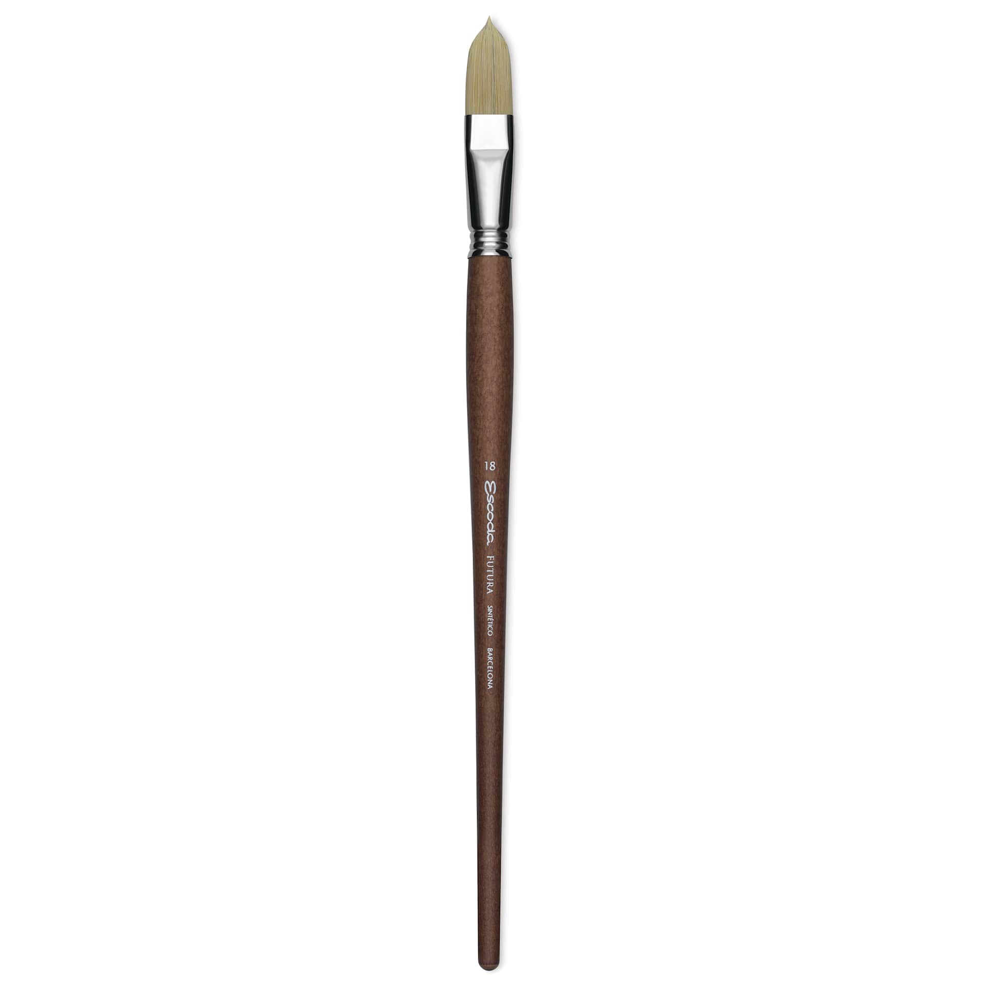 Escoda Futura Synthetic Bristle Brush - Series 5418, Long Filbert, Size 18, Long Handle