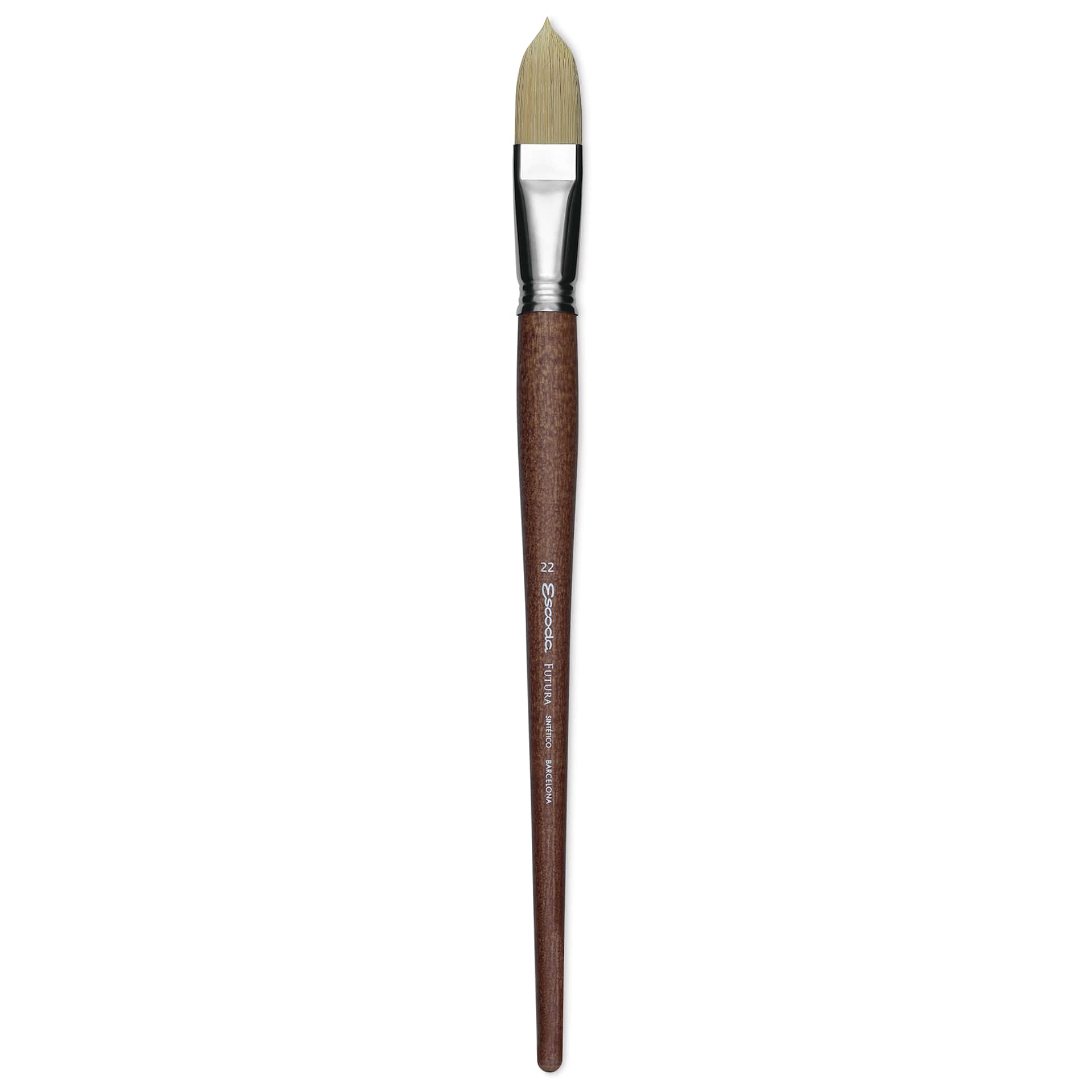 Escoda Futura Synthetic Bristle Brush - Series 5418, Long Filbert, Size 22, Long Handle