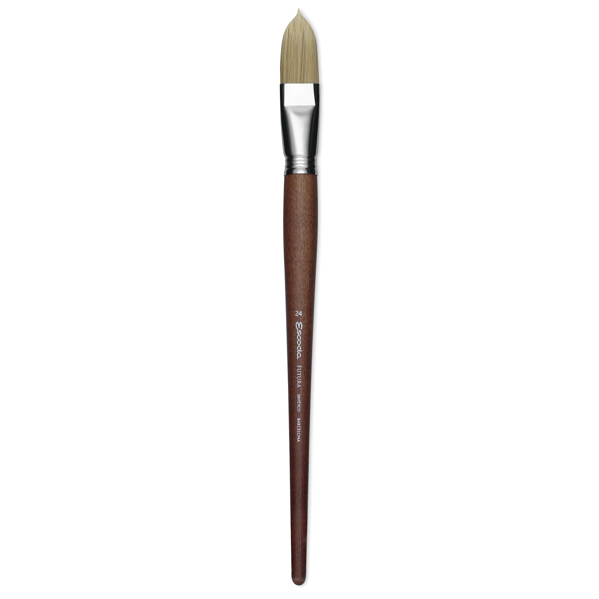 Escoda Futura Synthetic Bristle Brush - Series 5418, Long Filbert, Size 24, Long Handle