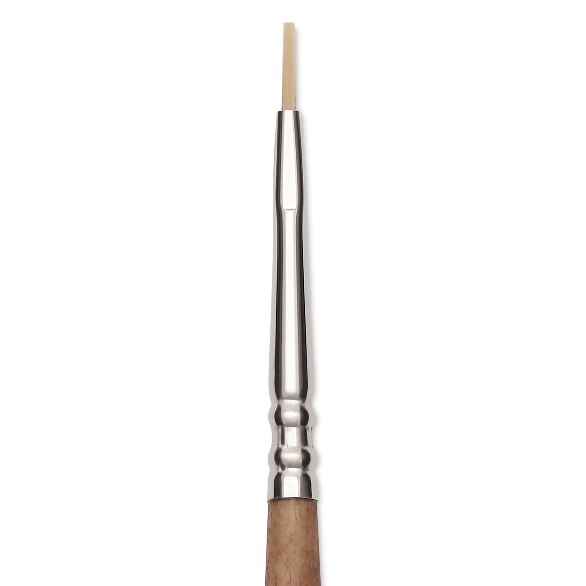 Escoda Futura Synthetic Bristle Brush - Series 5424, Flat, Size 0, Long Handle, close-up