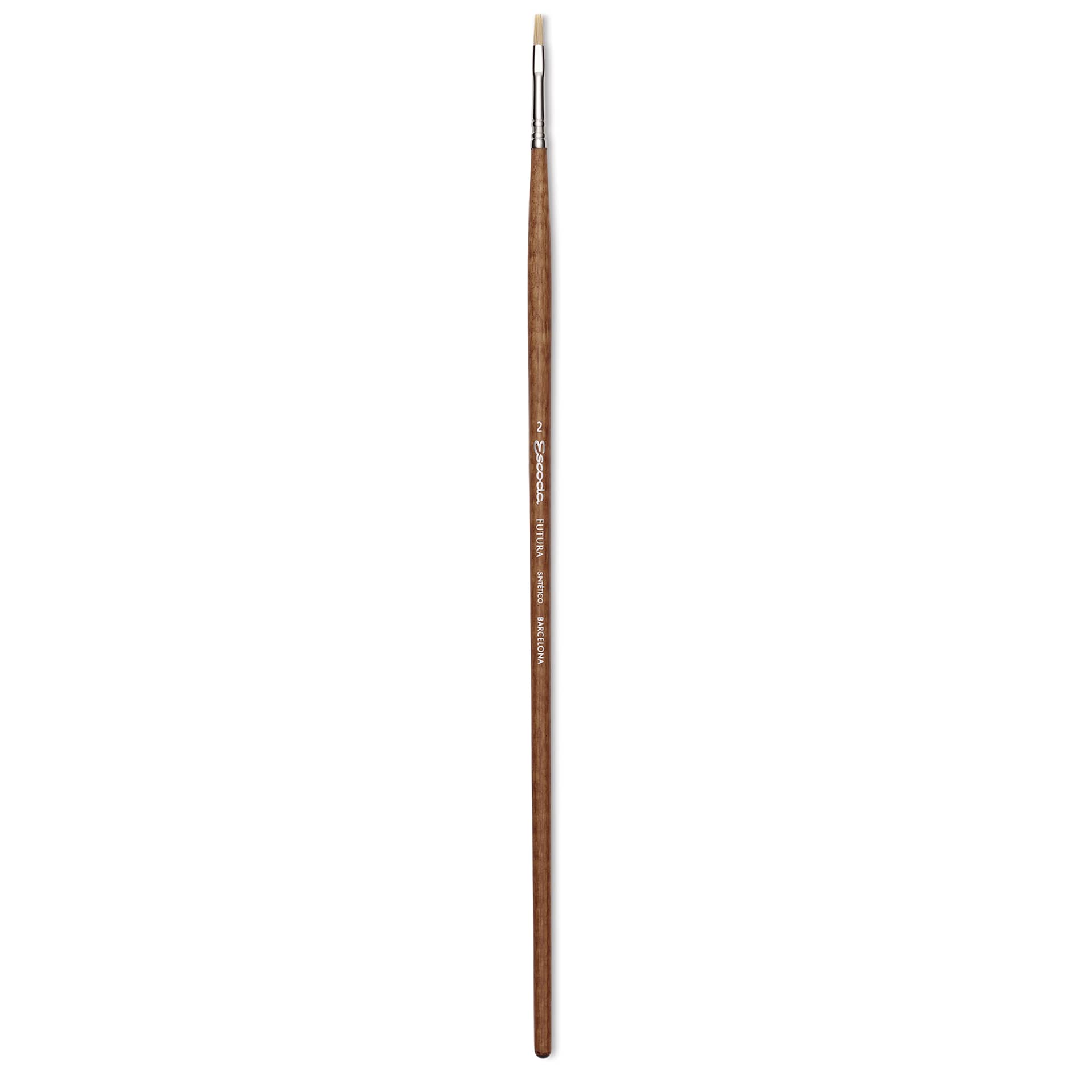Escoda Futura Synthetic Bristle Brush - Series 5424, Flat, Size 2, Long Handle