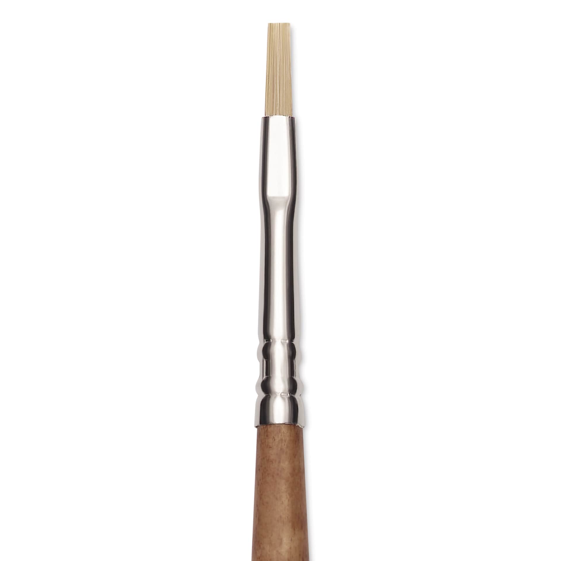 Escoda Futura Synthetic Bristle Brush - Series 5424, Flat, Size 2, Long Handle, close-up