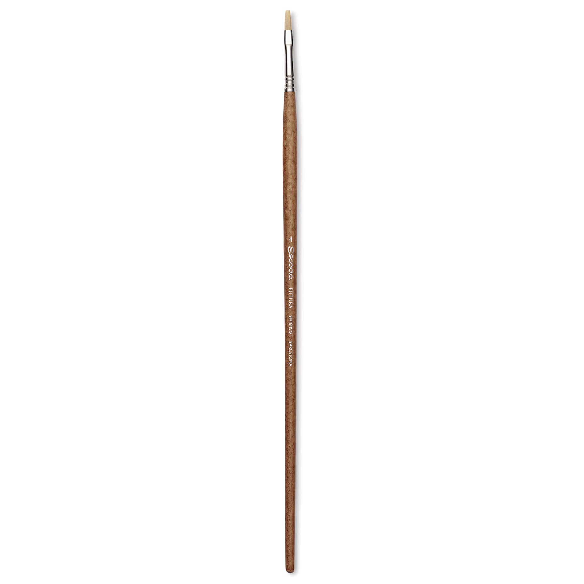 Escoda Futura Synthetic Bristle Brush - Series 5424, Flat, Size 4, Long Handle