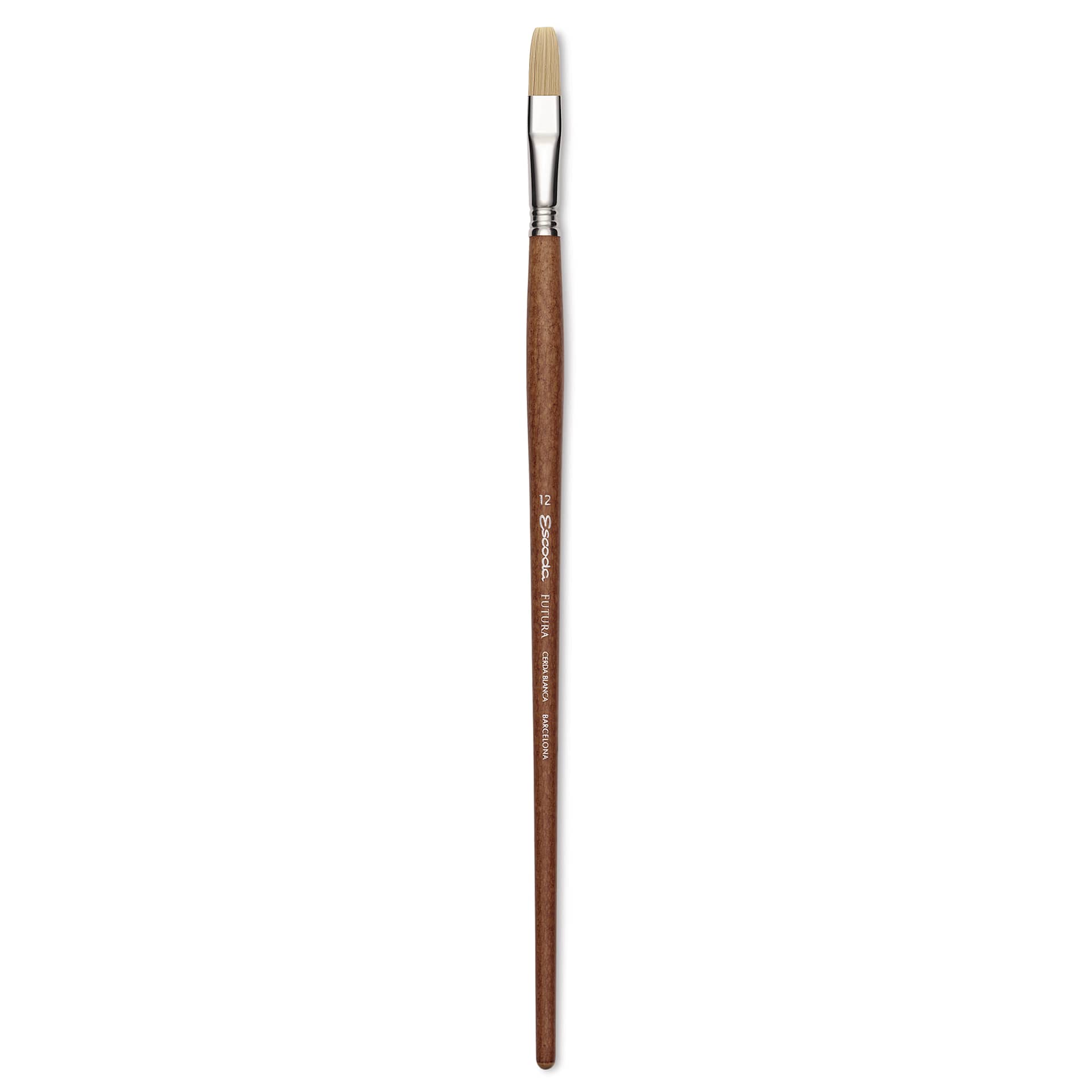 Escoda Futura Synthetic Bristle Brush - Series 5424, Flat, Size 12, Long Handle