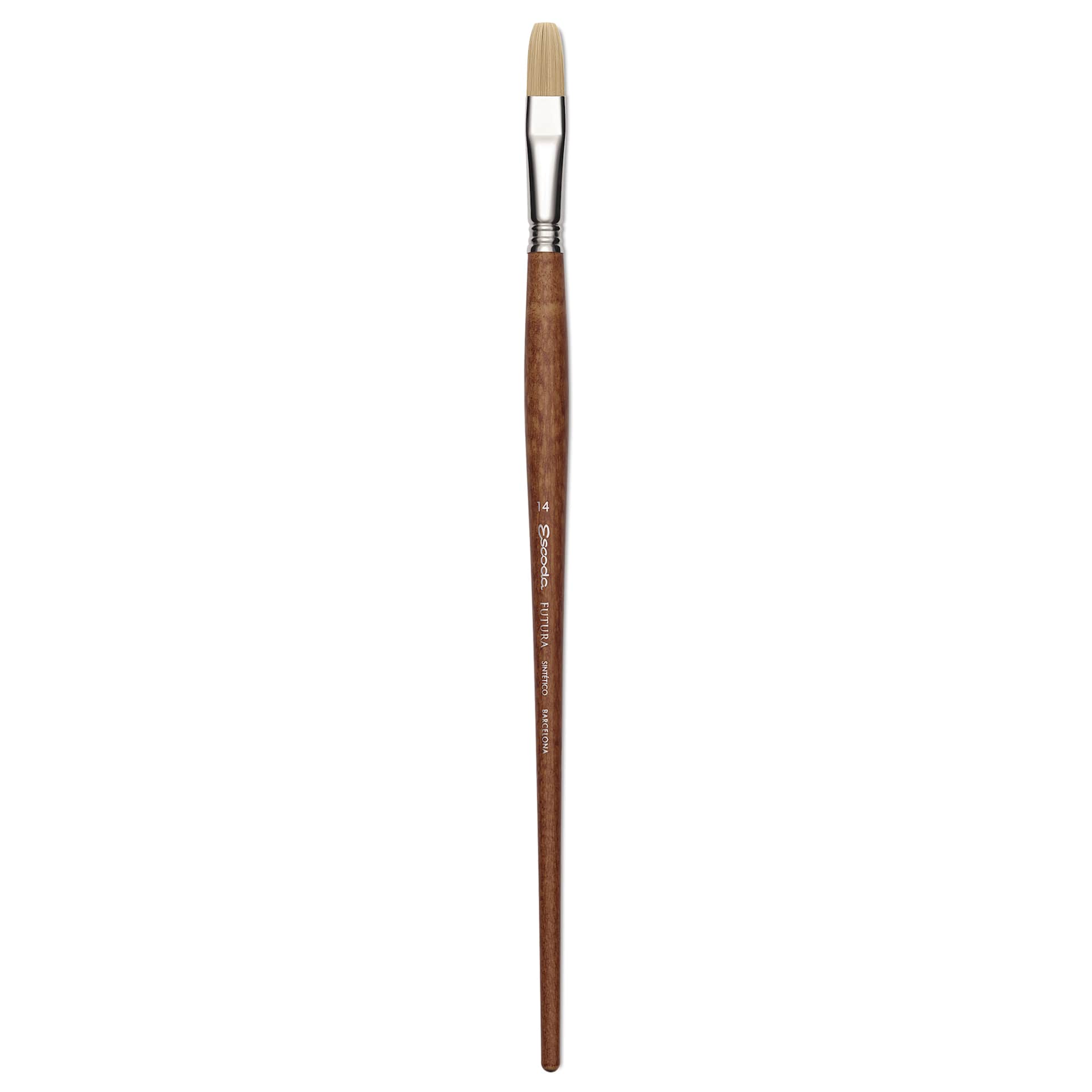 Escoda Futura Synthetic Bristle Brush - Series 5424, Flat, Size 14, Long Handle