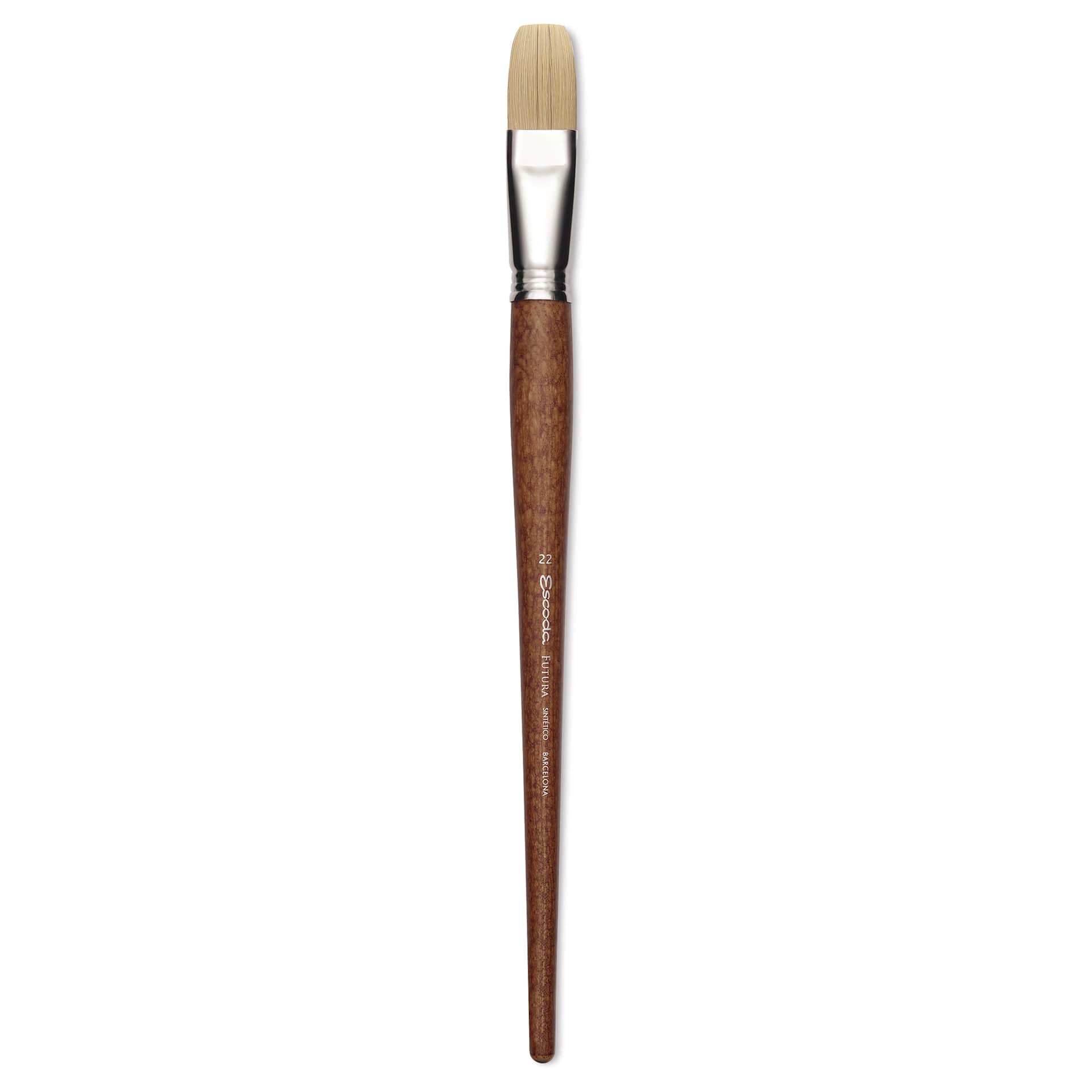 Escoda Futura Synthetic Bristle Brush - Series 5424, Flat, Size 22, Long Handle
