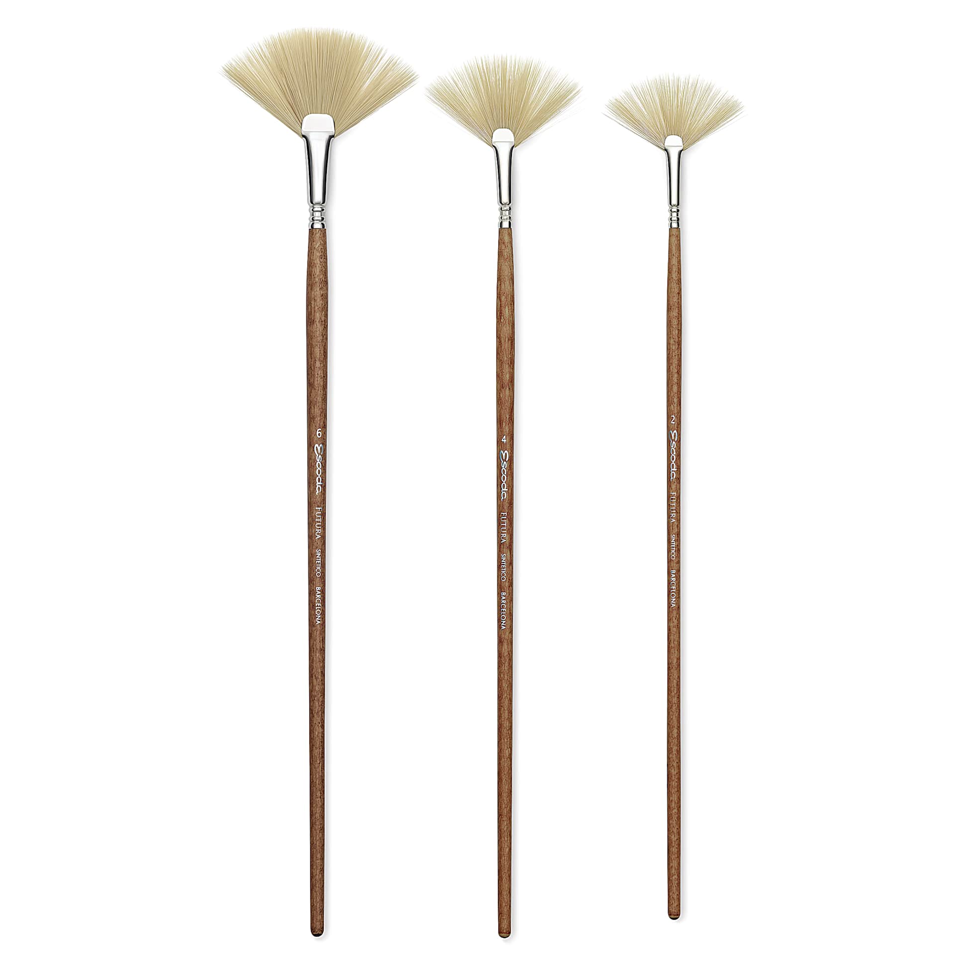 Escoda Futura Synthetic Bristle Brushes - Fan brushes in various sizes
