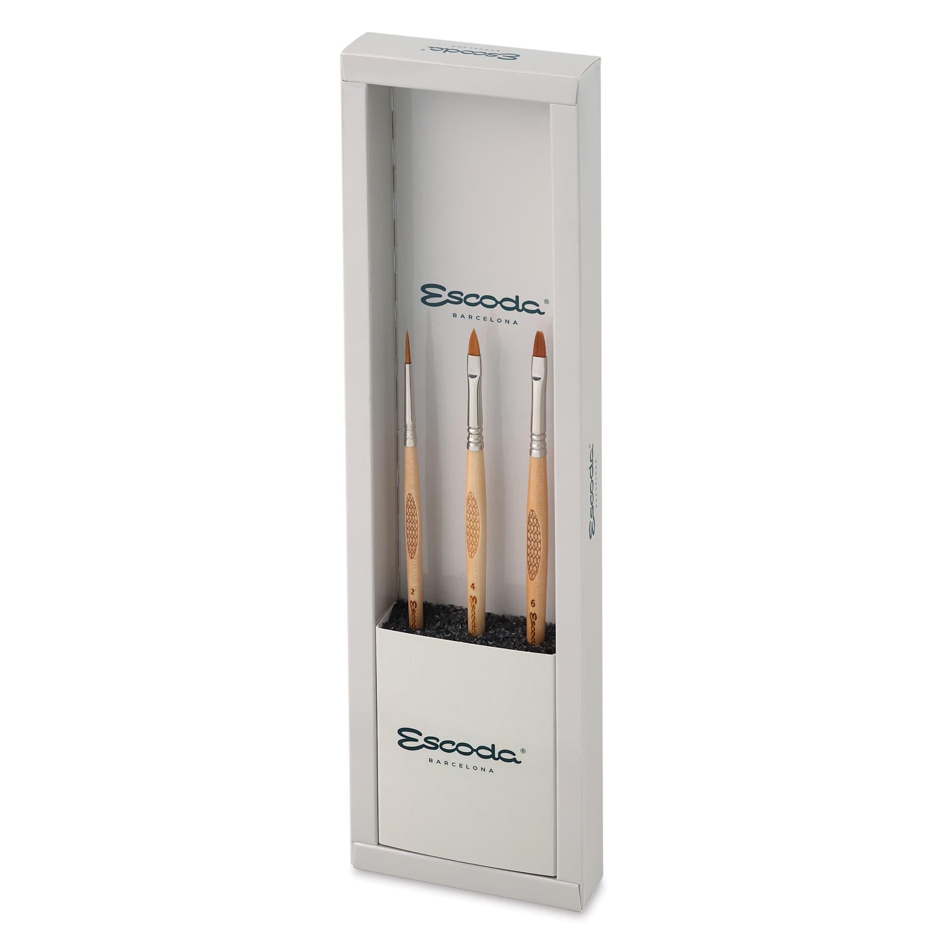 Escoda Miniature Brush Scenic Set - Set of 3, Assorted Sizes, packaging