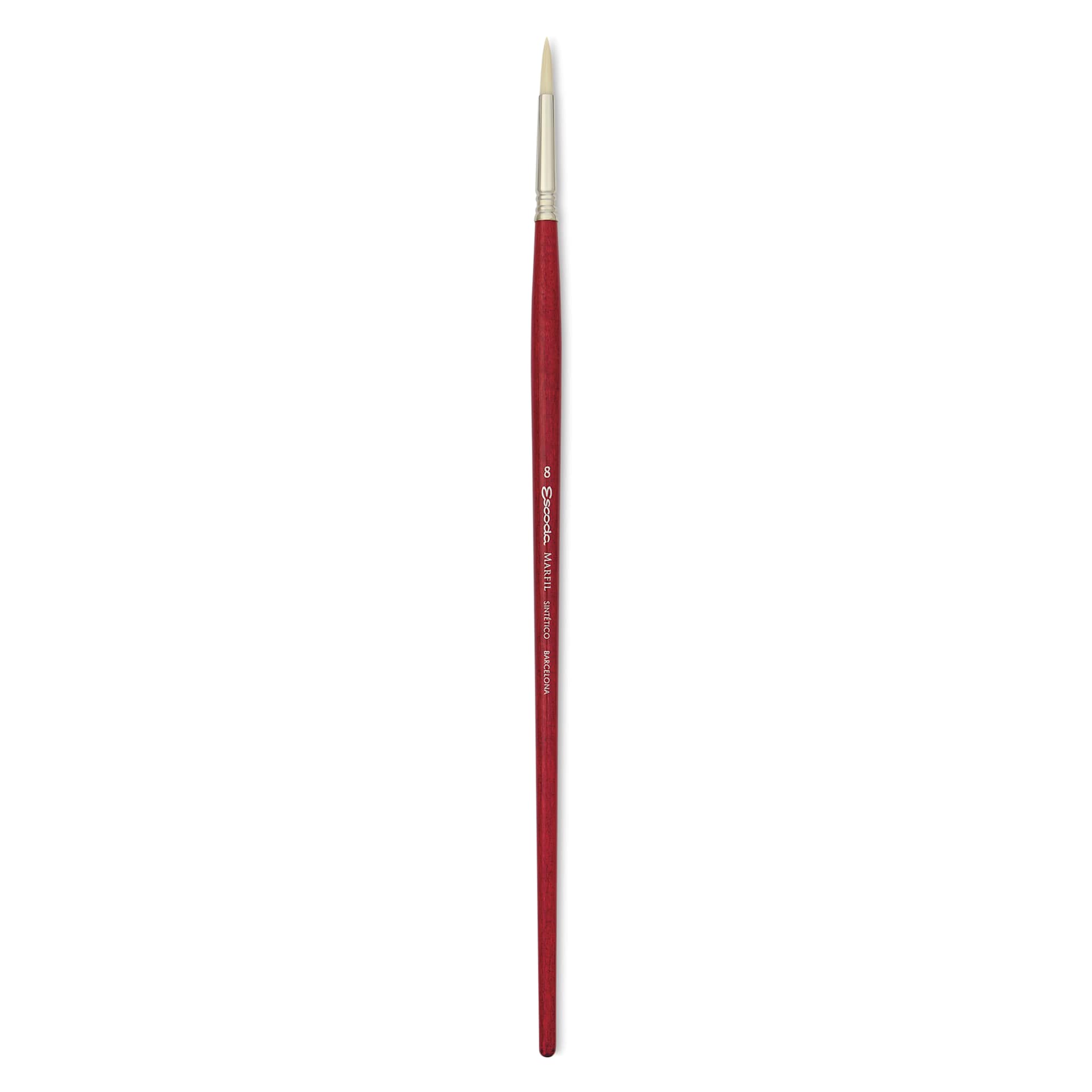 Escoda Marfil Synthetic Bristle Brushes - Series 4475 Round, Size 8, Long Handle