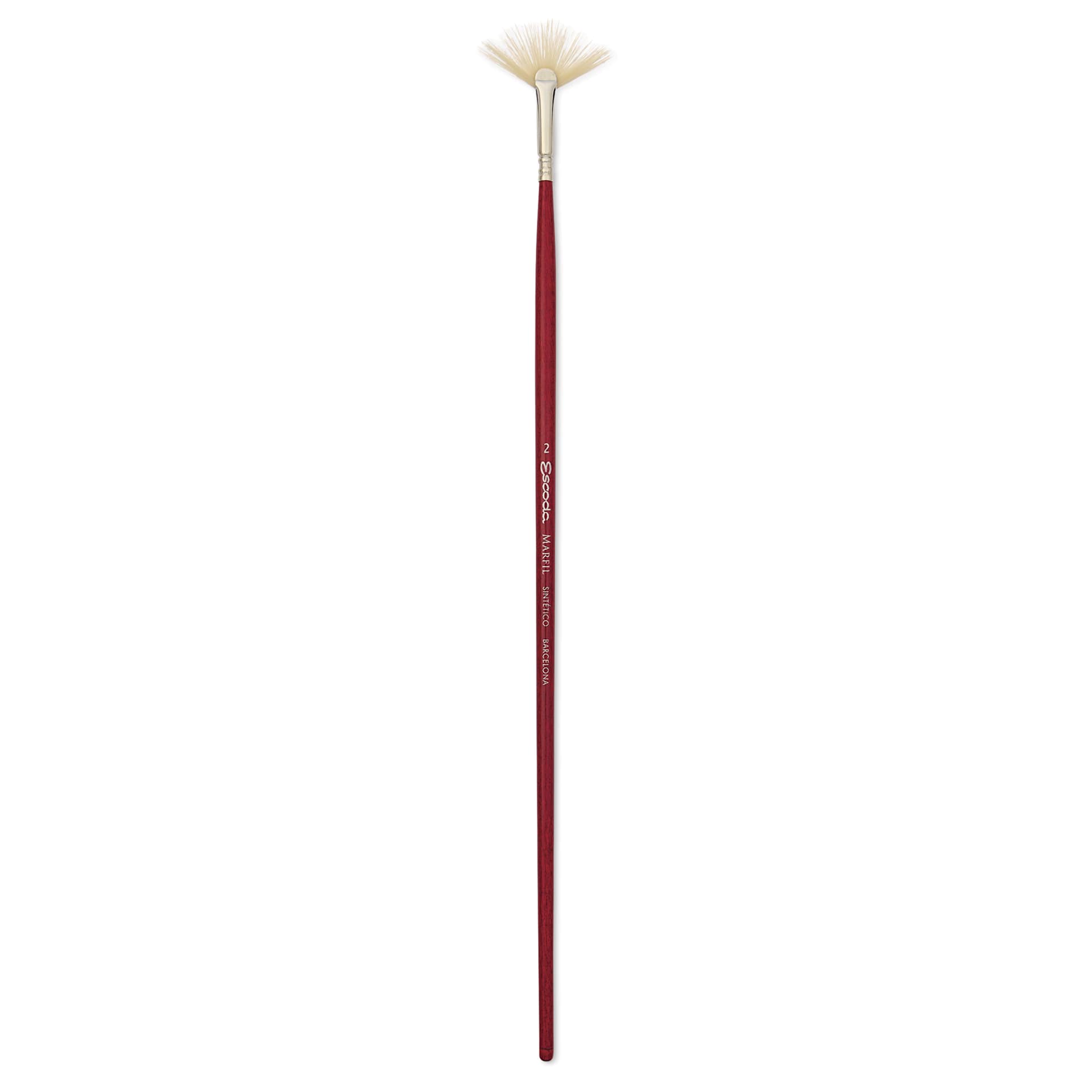 Escoda Marfil Synthetic Bristle Brushes - Series 4433 Fan, Size 2, Long Handle