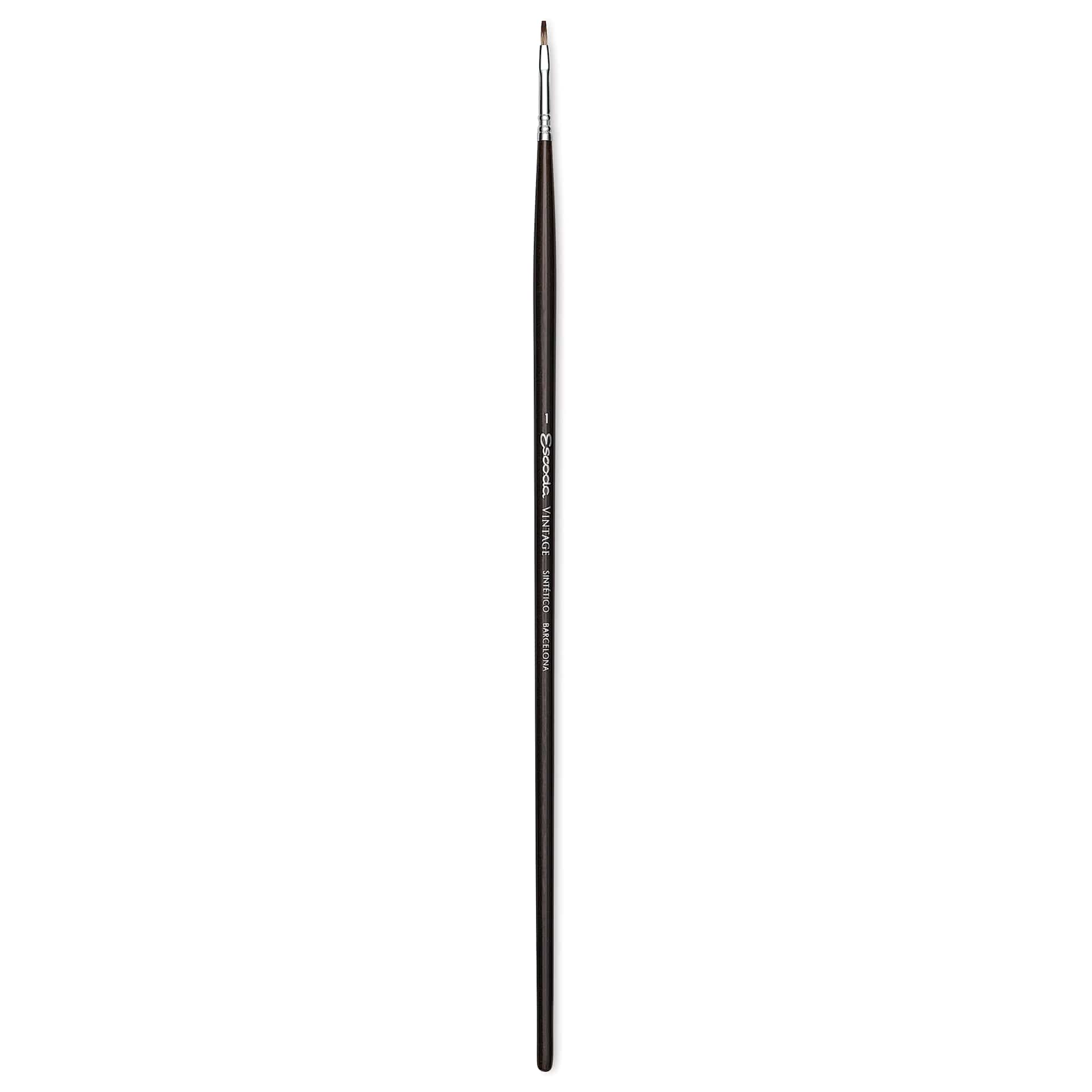 Escoda Vintage Synthetic Brush - Bright, Long  Handle, Size 1