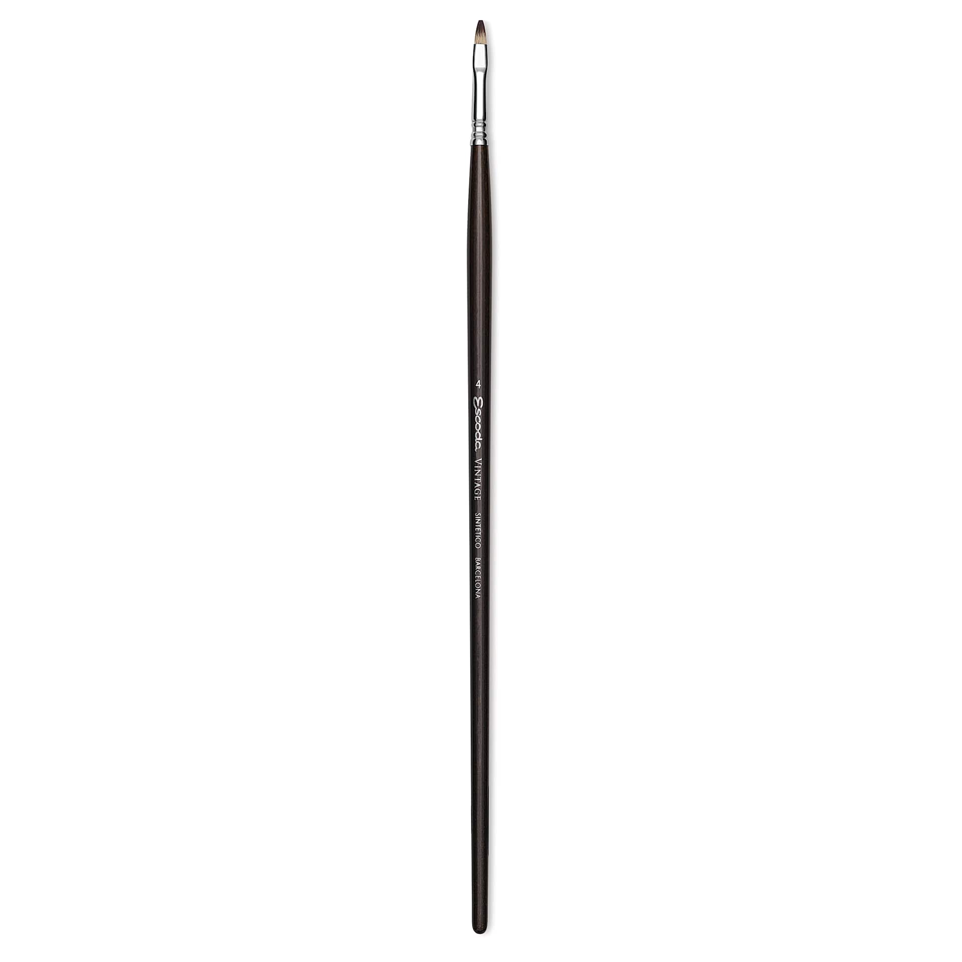 Escoda Vintage Synthetic Brush - Bright, Long  Handle, Size 4