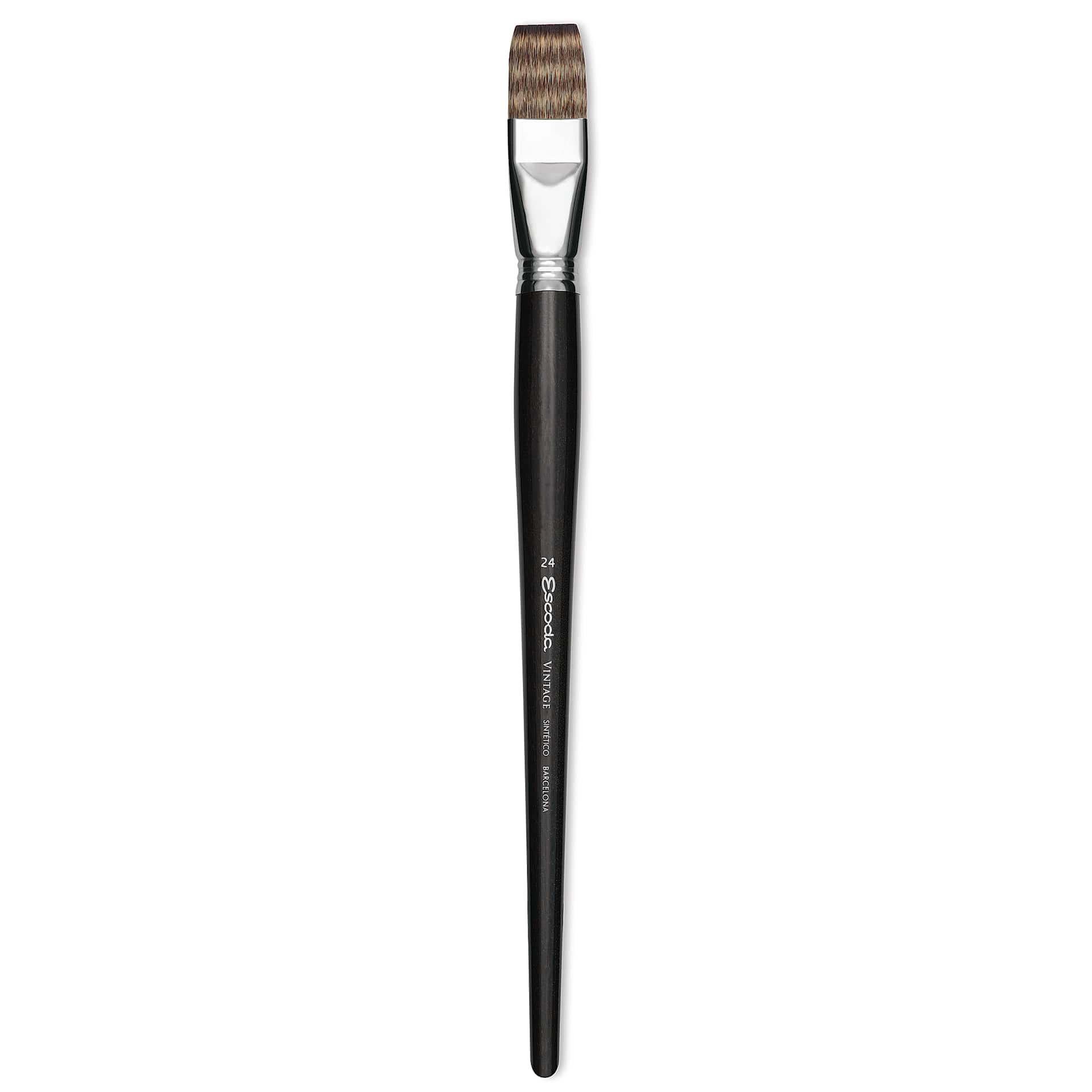 Escoda Vintage Synthetic Brush - Bright, Long  Handle, Size 24