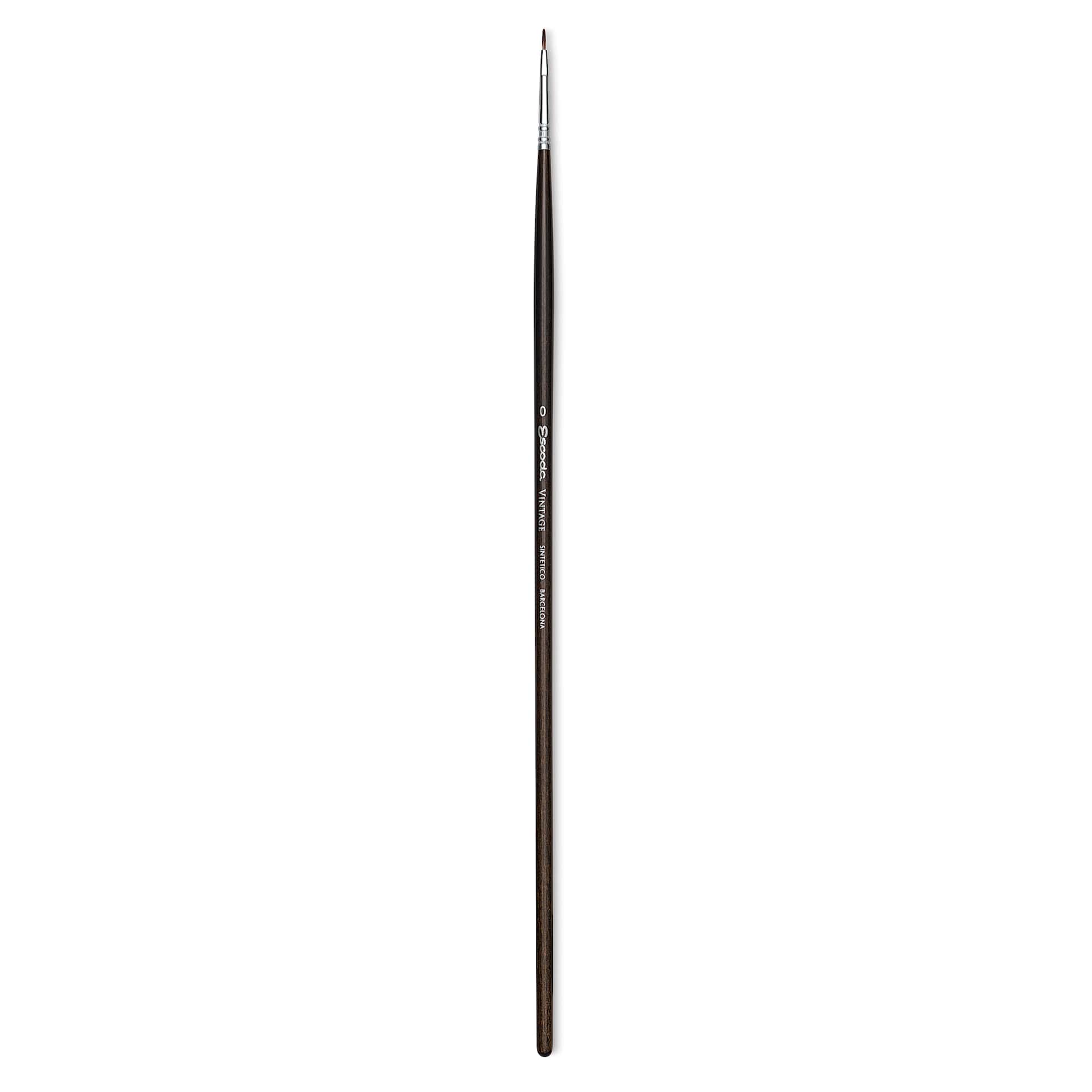Escoda Vintage Synthetic Brush - Filbert, Long  Handle, Size 0