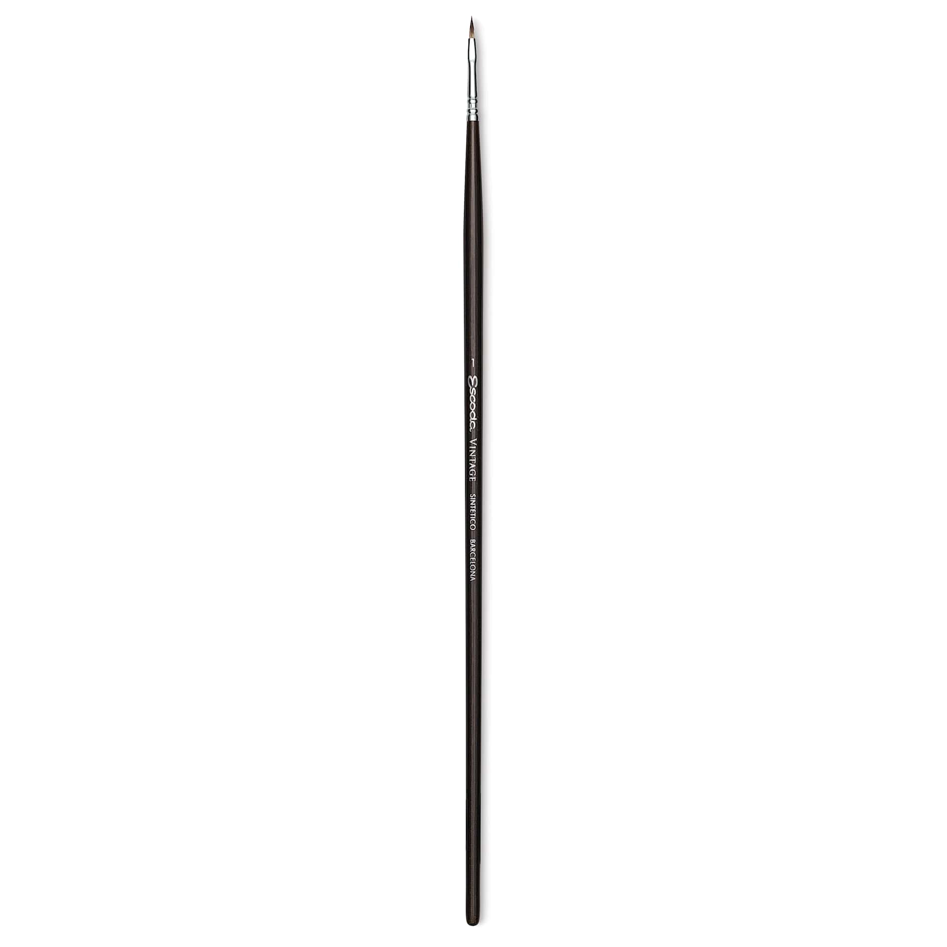 Escoda Vintage Synthetic Brush - Filbert, Long  Handle, Size 1
