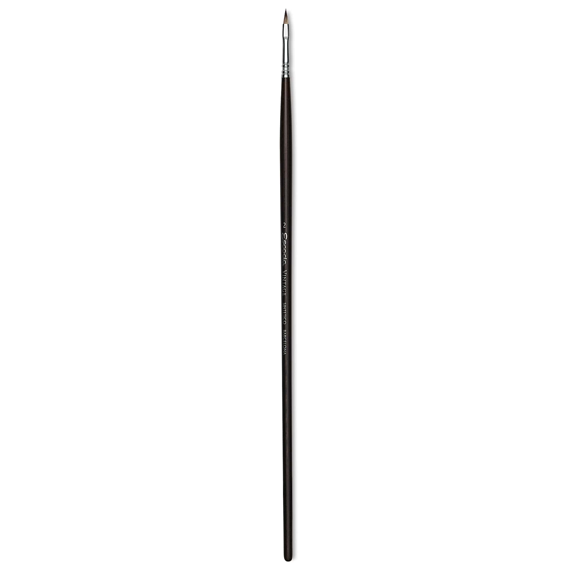 Escoda Vintage Synthetic Brush - Filbert, Long  Handle, Size 2