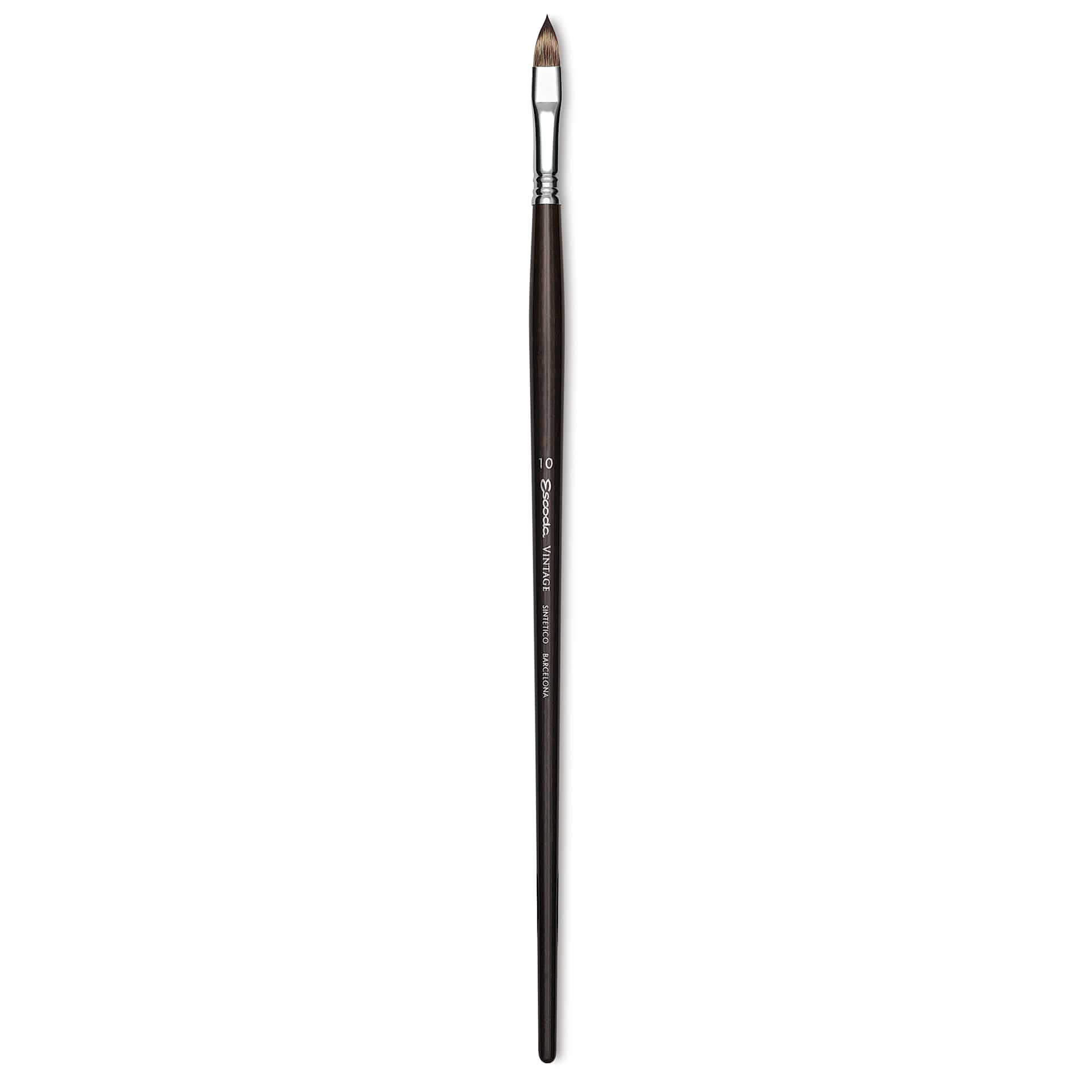 Escoda Vintage Synthetic Brush - Filbert, Long  Handle, Size 10