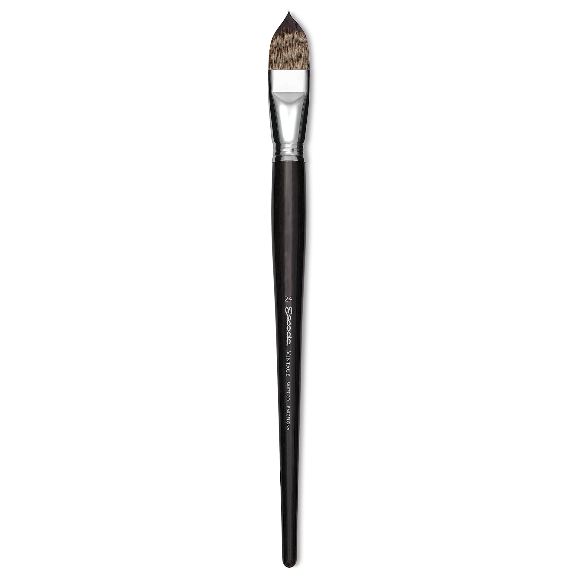 Escoda Vintage Synthetic Brush - Filbert, Long  Handle, Size 24